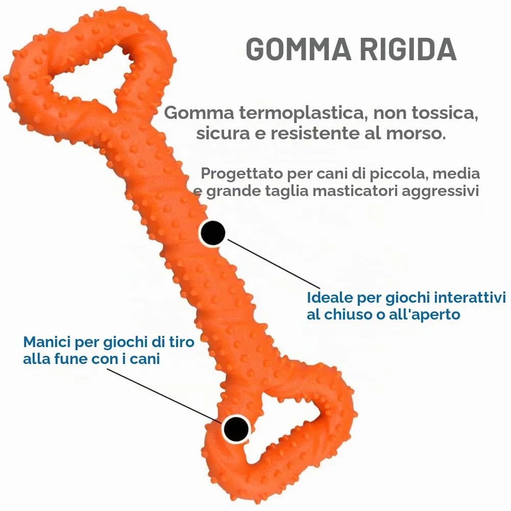 atopo Giocattoli da masticare per cani, resistenti, 33 cm, a forma di osso, giocattolo da masticare con design convesso, forte giocattolo per masticatori aggressivi, cani di taglia media e grande per - immagine 4