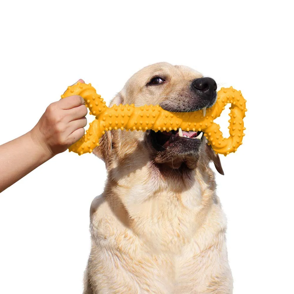 atopo Giocattoli da masticare per cani, resistenti, 33 cm, a forma di osso, giocattolo da masticare con design convesso, forte giocattolo per masticatori aggressivi, cani di taglia media e grande per - immagine 1