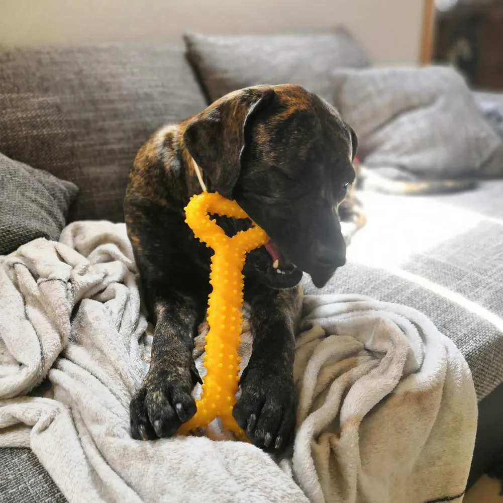 atopo Giocattoli da masticare per cani, resistenti, 33 cm, a forma di osso, giocattolo da masticare con design convesso, forte giocattolo per masticatori aggressivi, cani di taglia media e grande per - immagine 3