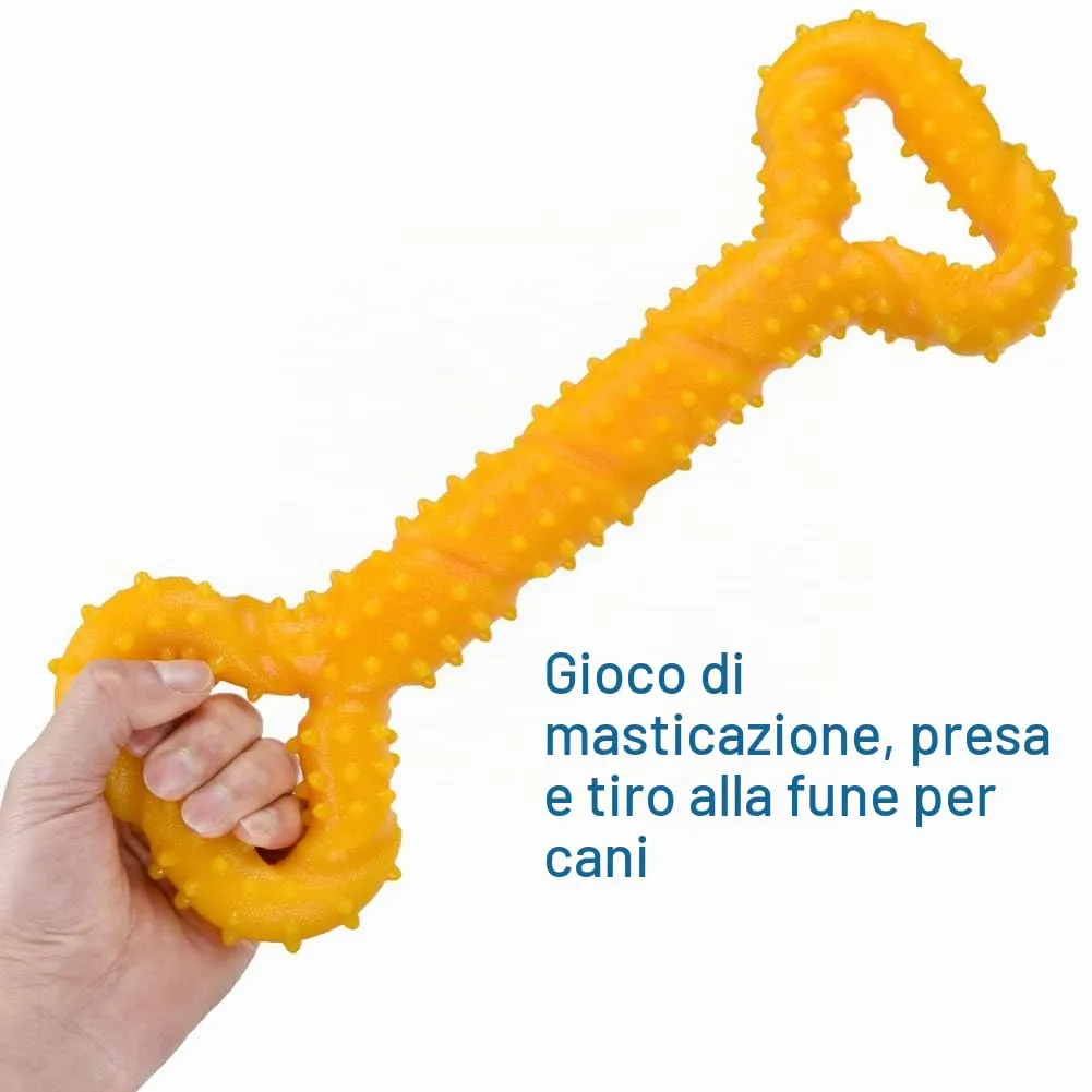 atopo Giocattoli da masticare per cani, resistenti, 33 cm, a forma di osso, giocattolo da masticare con design convesso, forte giocattolo per masticatori aggressivi, cani di taglia media e grande per - immagine 4