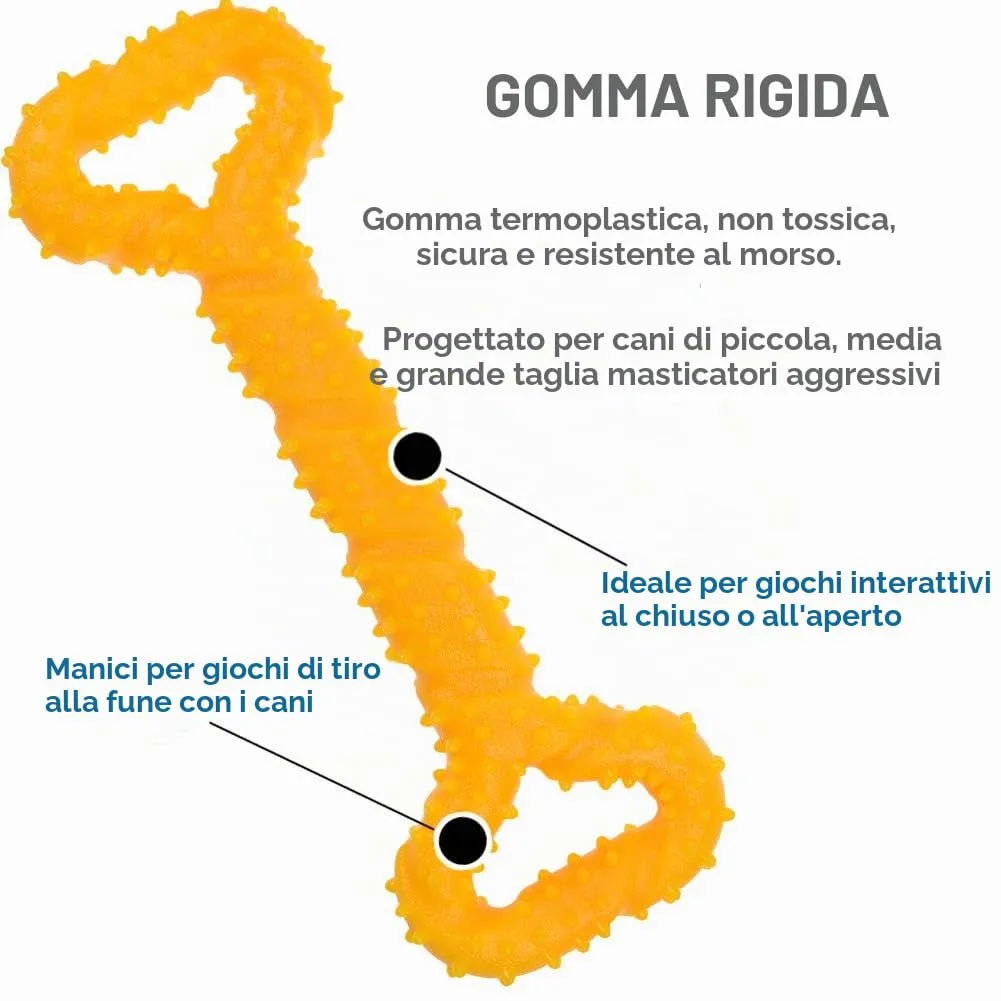atopo Giocattoli da masticare per cani, resistenti, 33 cm, a forma di osso, giocattolo da masticare con design convesso, forte giocattolo per masticatori aggressivi, cani di taglia media e grande per - immagine 6