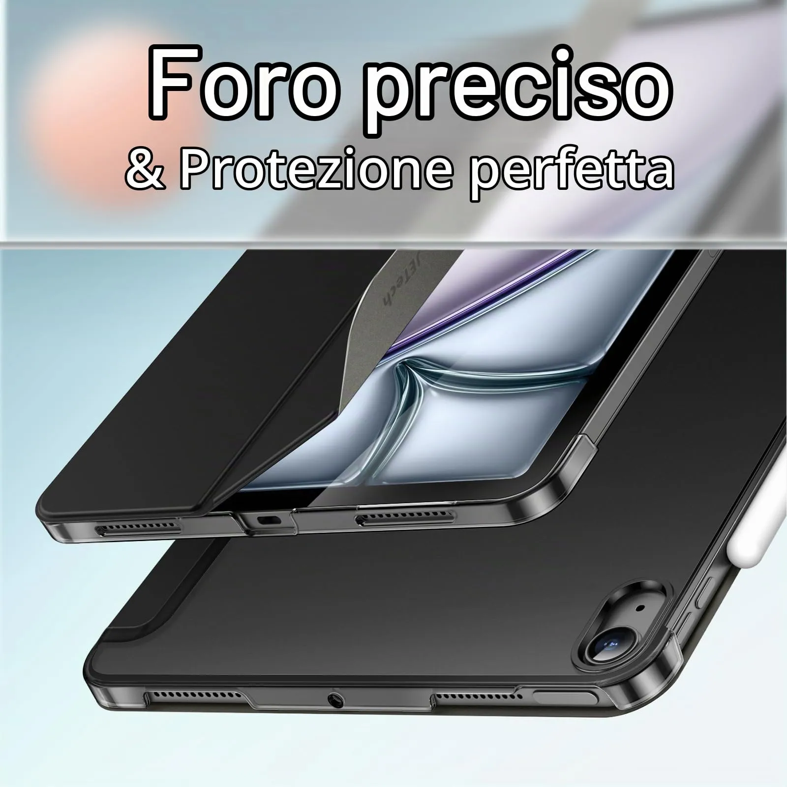 JETech Custodia per iPad Air 11" M4/M3/M2 & Air 5/4, Nero - immagine 3
