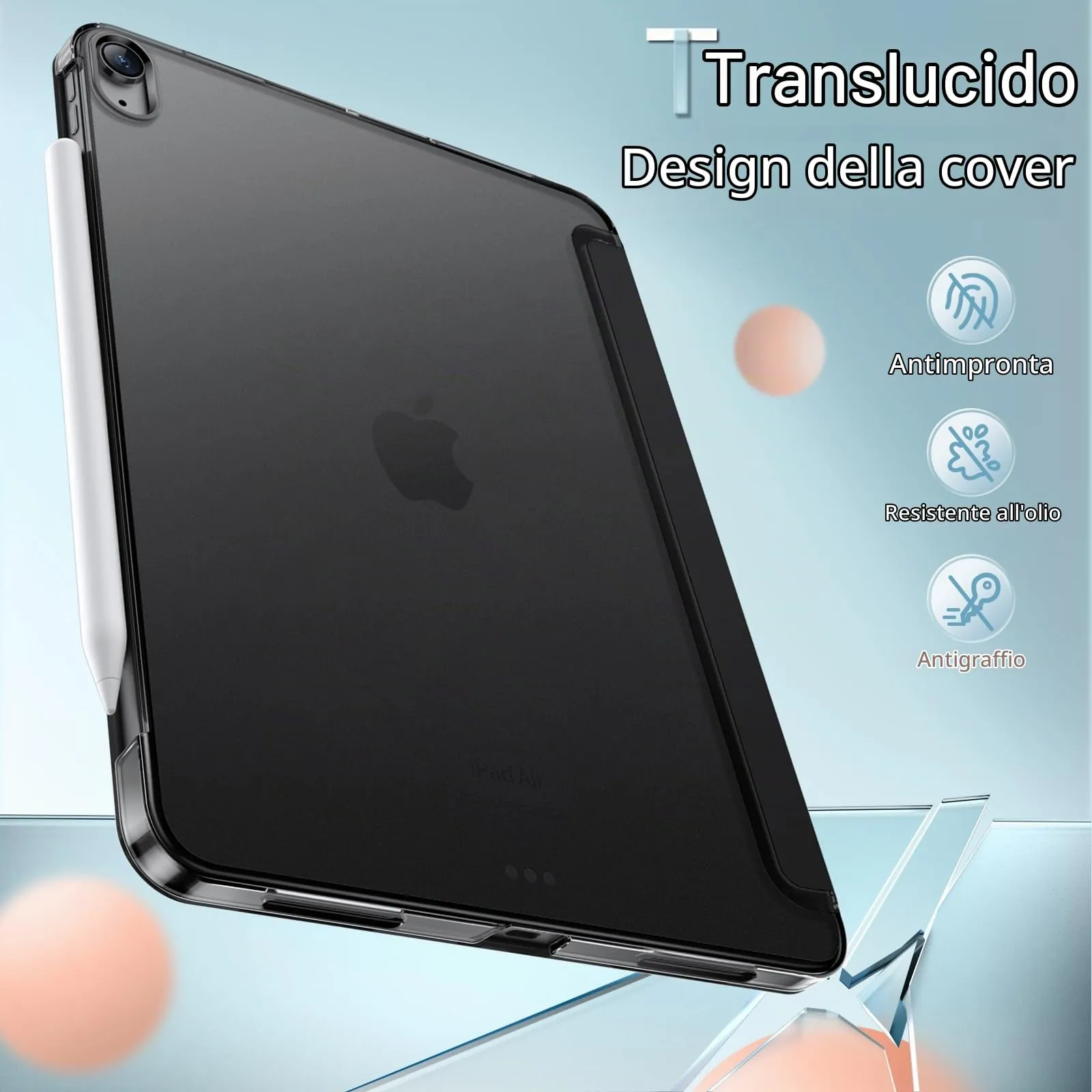 JETech Custodia per iPad Air 11" M4/M3/M2 & Air 5/4, Nero - immagine 4