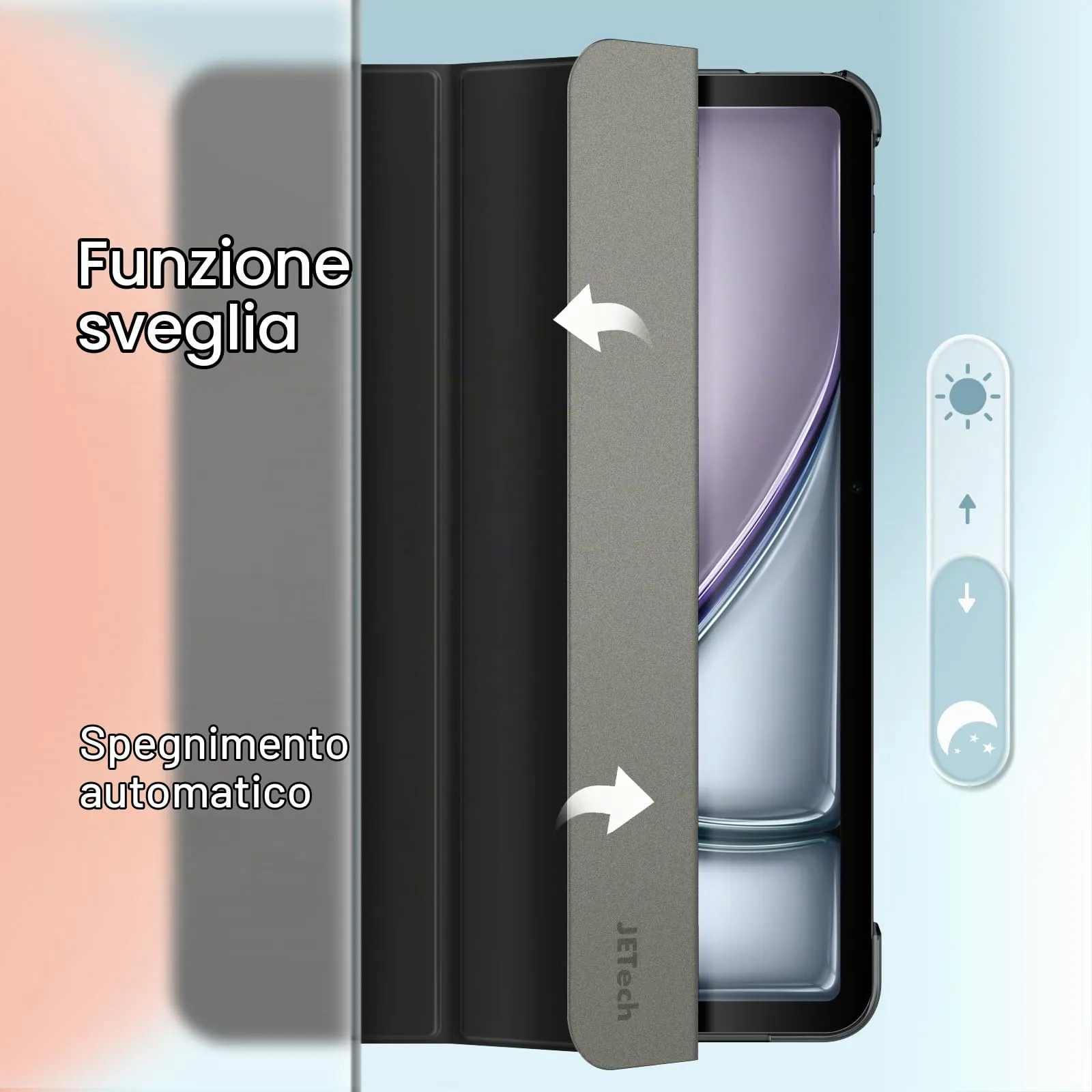JETech Custodia per iPad Air 11" M4/M3/M2 & Air 5/4, Nero - immagine 6