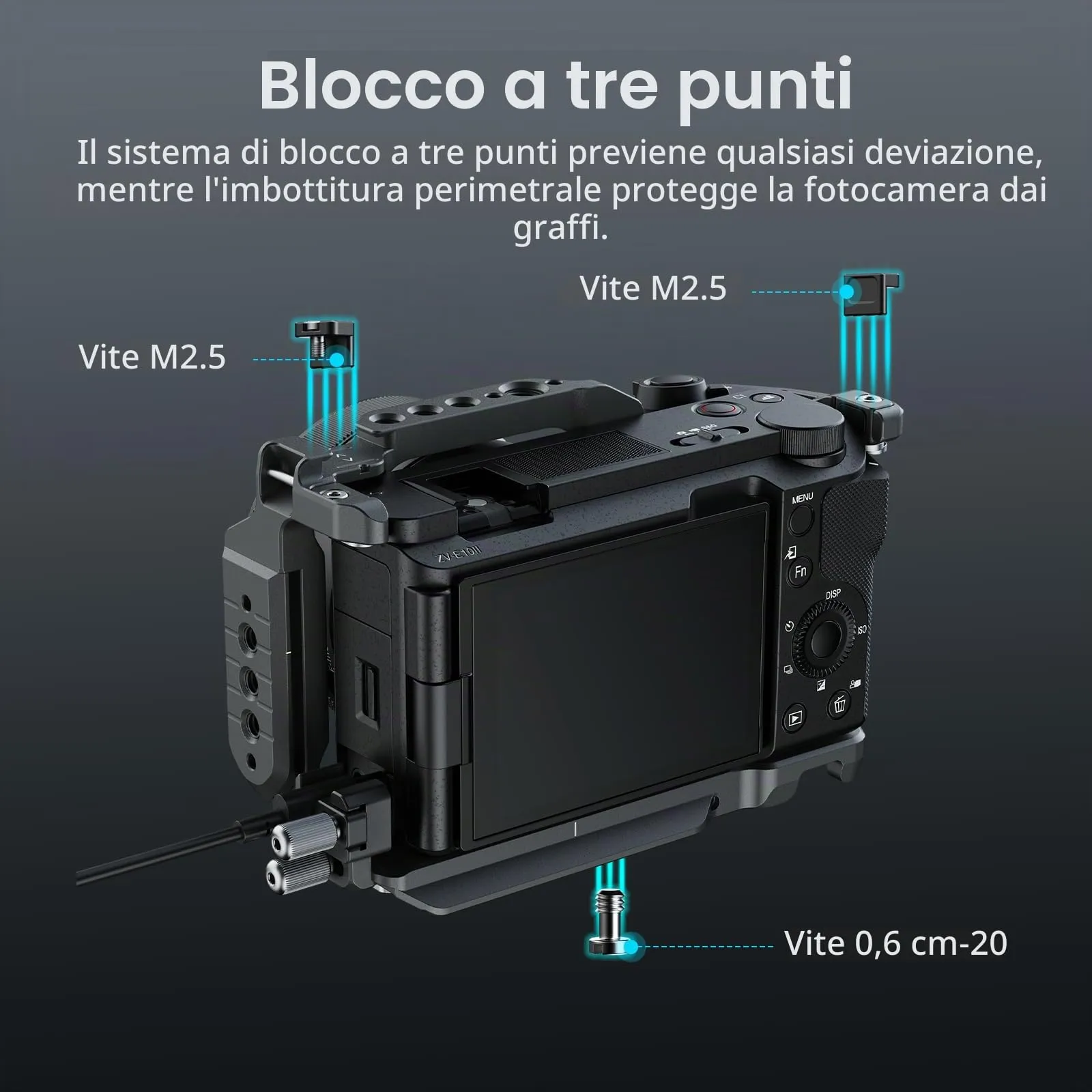 SMALLRIG ZV-E10 II HawkLock Cage Kit con Morsetto HDMI - 4949 - immagine 6