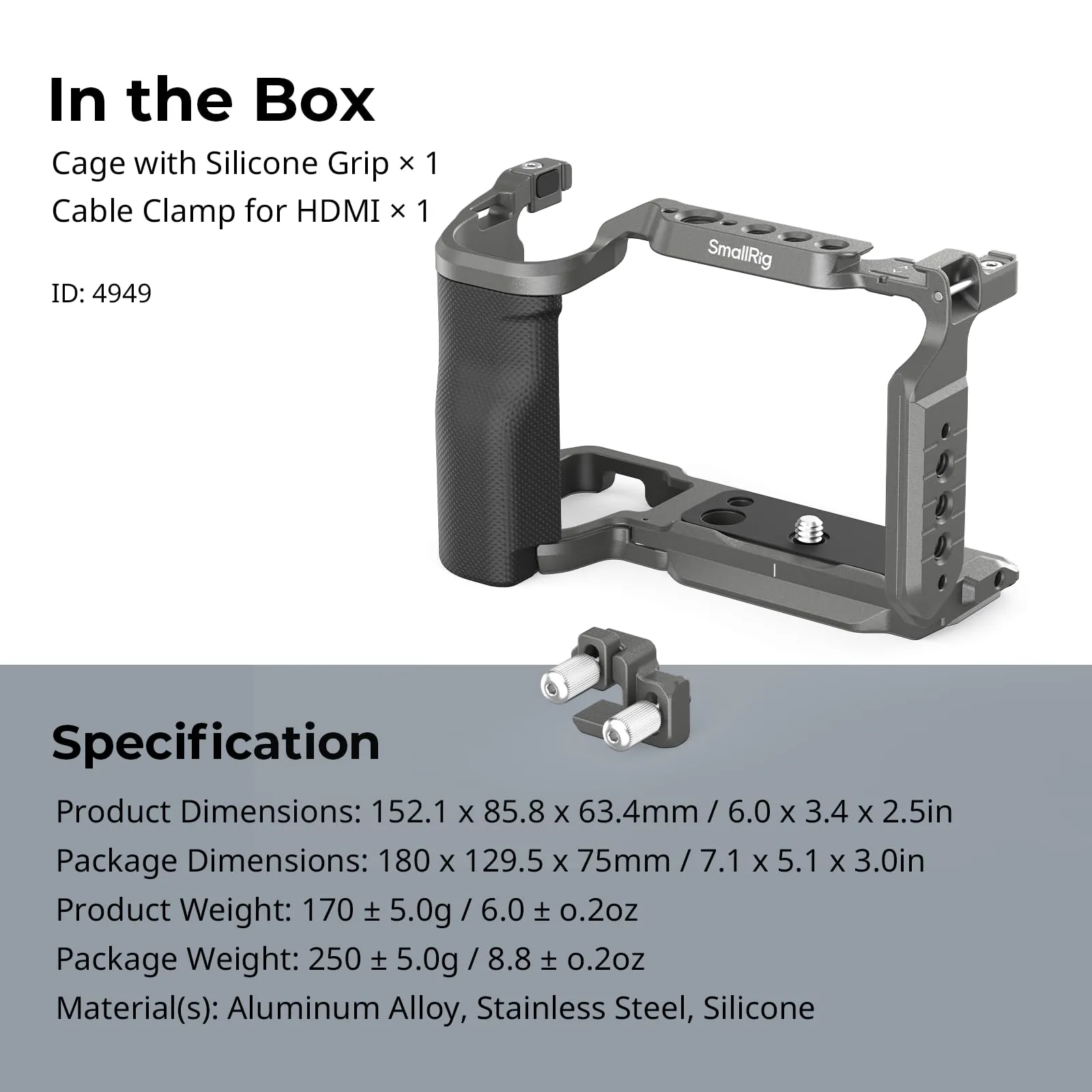 SMALLRIG ZV-E10 II HawkLock Cage Kit con Morsetto HDMI - 4949 - immagine 9