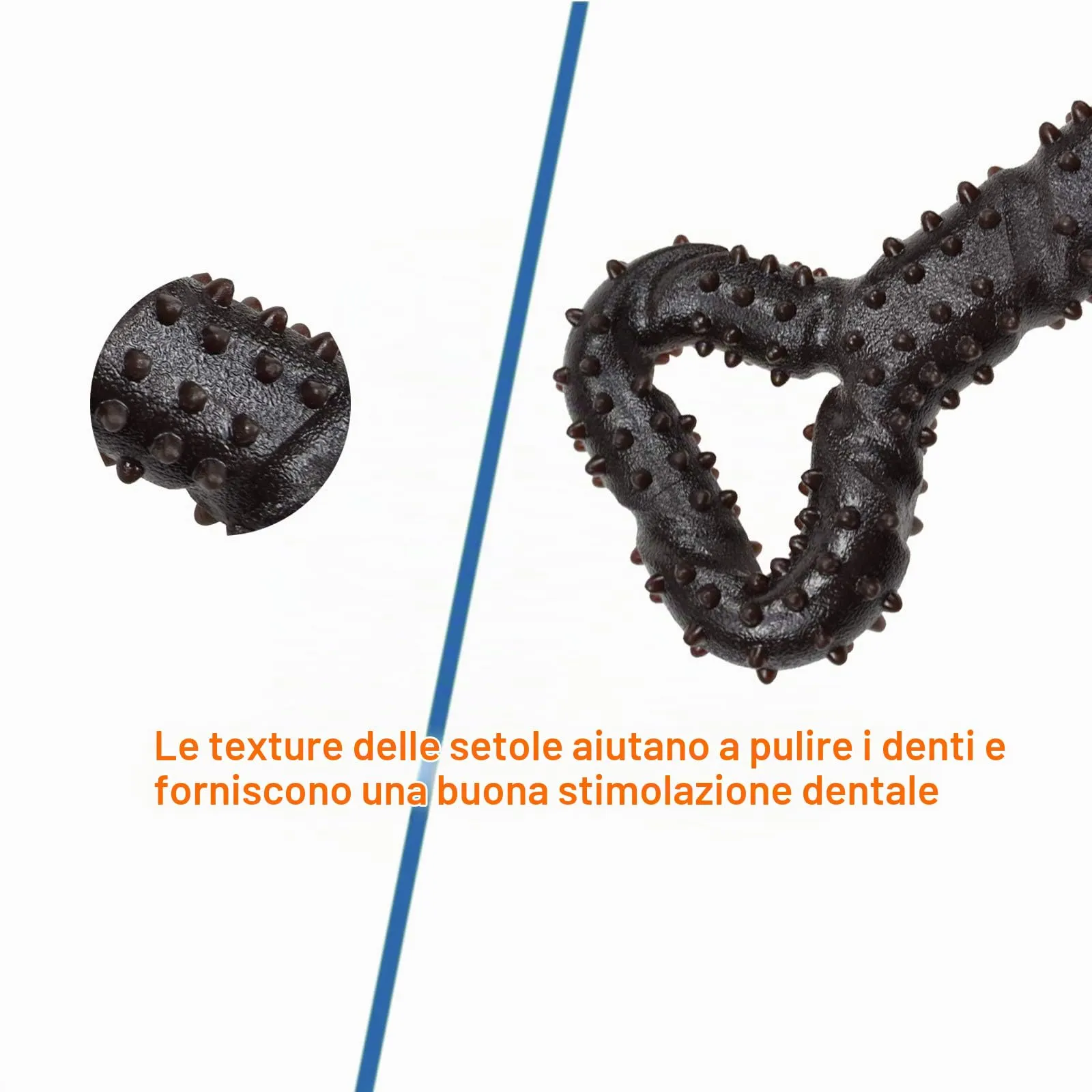 atopo Giochi da masticare resistenti per cani grandi 13 pollice Forma dell'osso Giocattoli per cani con Design convesso duri giochi interattivi per per cani piccoli e grandi - immagine 2