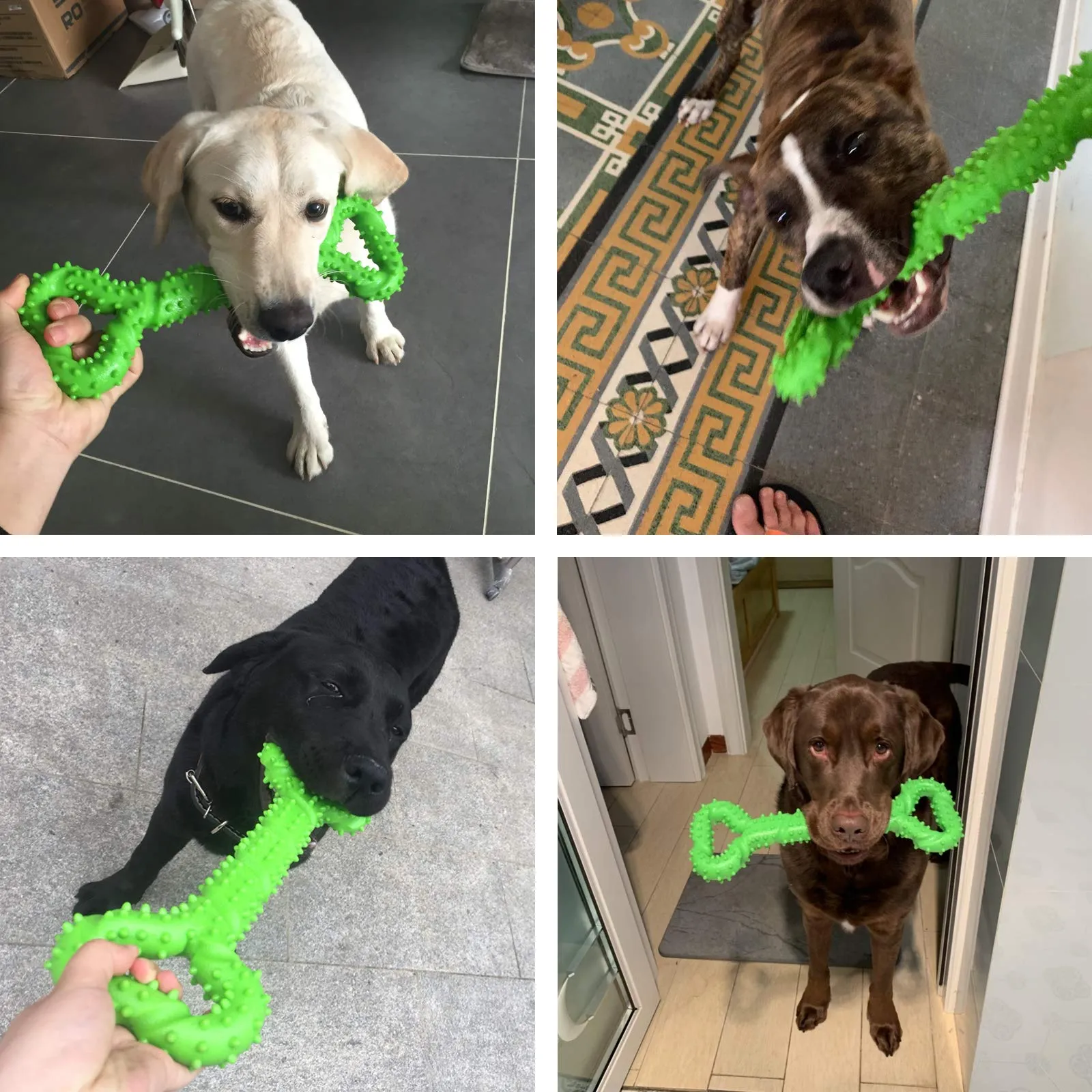 atopo Giochi da masticare resistenti per cani grandi 13 pollice Forma dell'osso Giocattoli per cani con Design convesso duri giochi interattivi per per cani piccoli e grandi - immagine 5