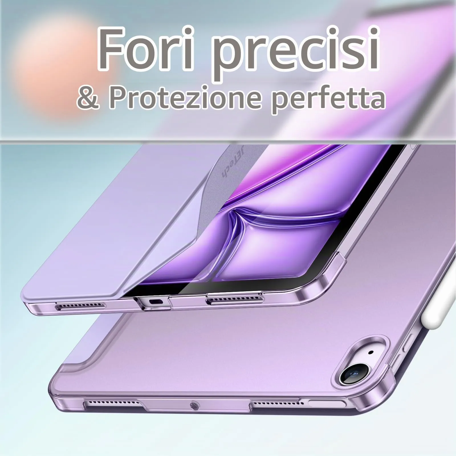 JETech Custodia per iPad Air 11" M4/M3/M2 & Air 5/4, Viola Chiaro - immagine 3