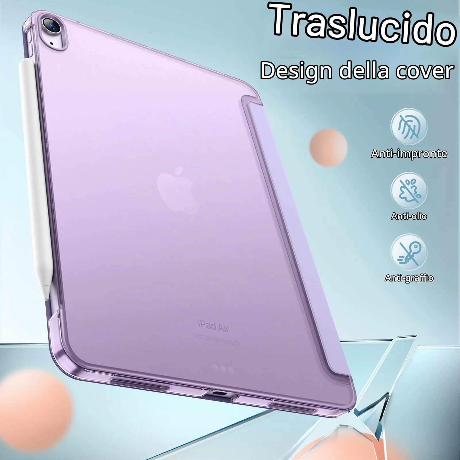 JETech Custodia per iPad Air 11" M4/M3/M2 & Air 5/4, Viola Chiaro - immagine 4
