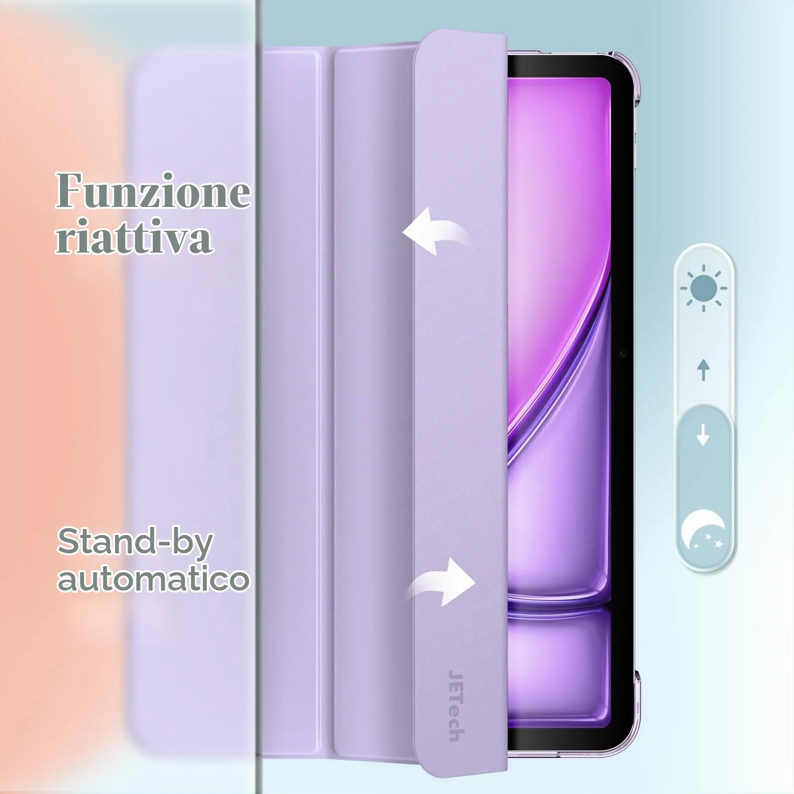 JETech Custodia per iPad Air 11" M4/M3/M2 & Air 5/4, Viola Chiaro - immagine 6