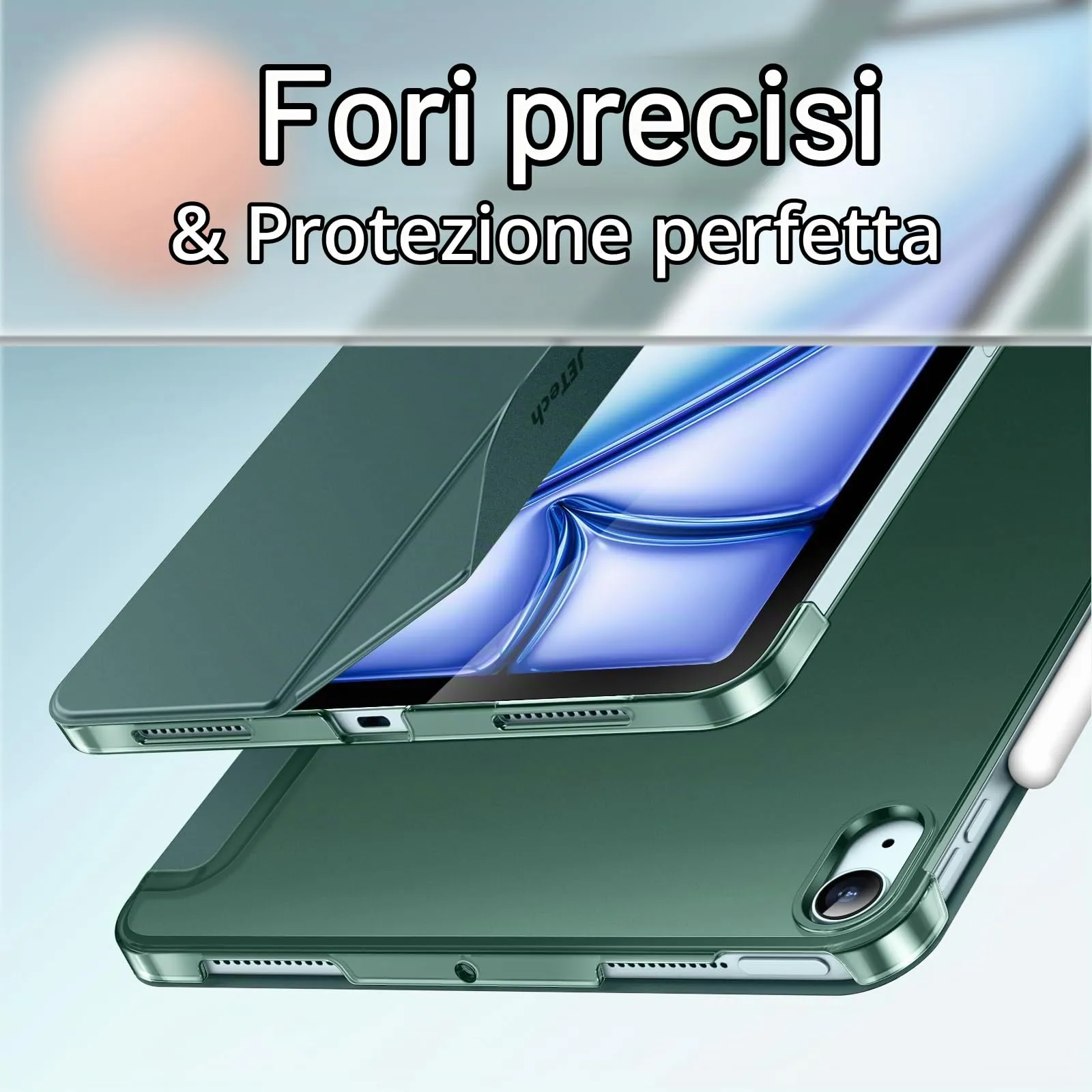 JETech Custodia per iPad Air 11" M4/M3/M2 & Air 5/4, Verde Nebbioso - immagine 3