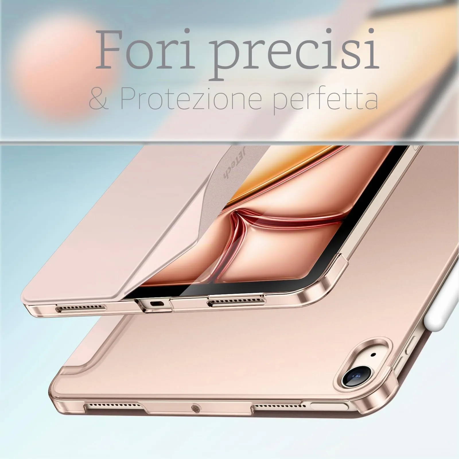 JETech Custodia per iPad Air 11" M4/M3/M2 & Air 5/4, Oro Rosa - immagine 3