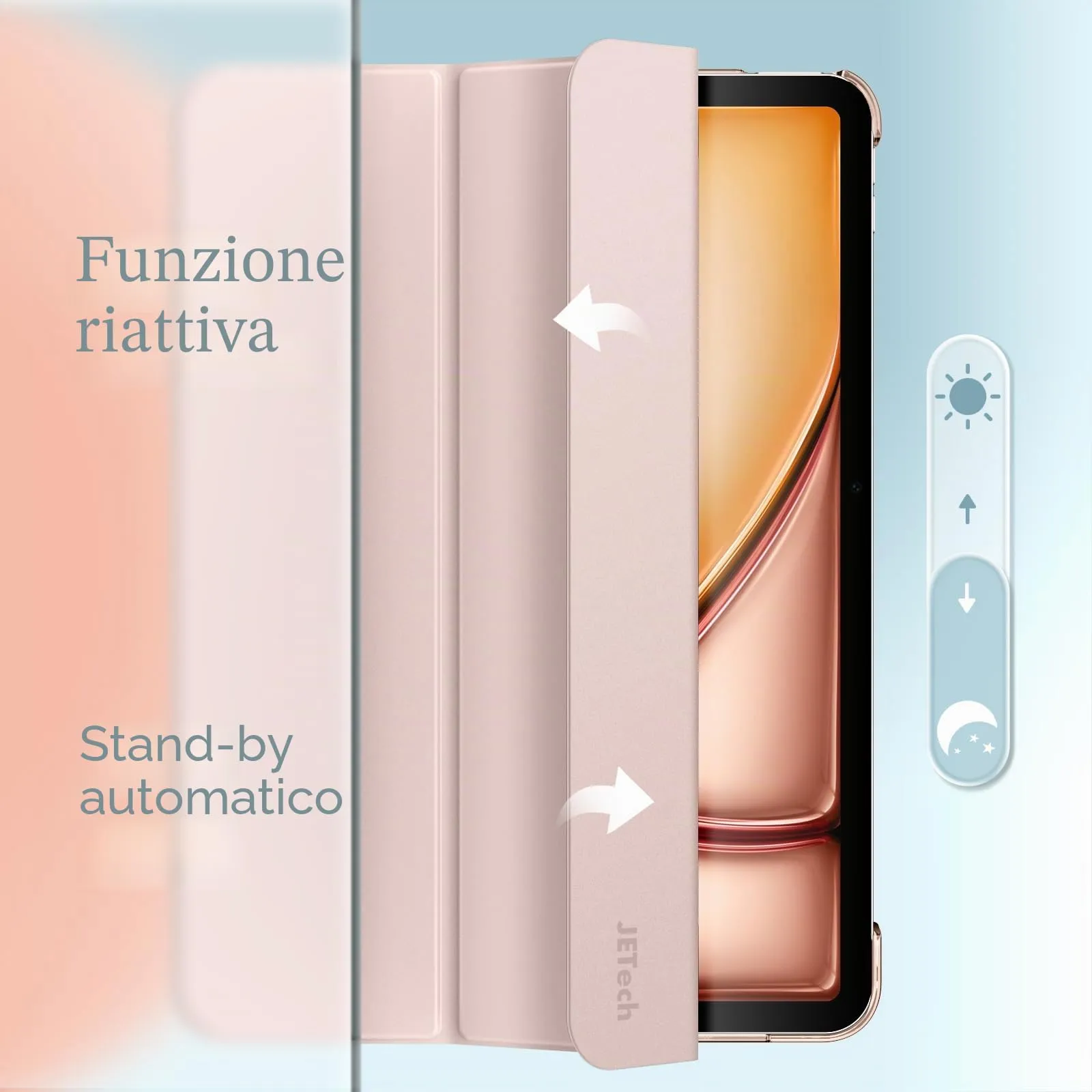 JETech Custodia per iPad Air 11" M4/M3/M2 & Air 5/4, Oro Rosa - immagine 6