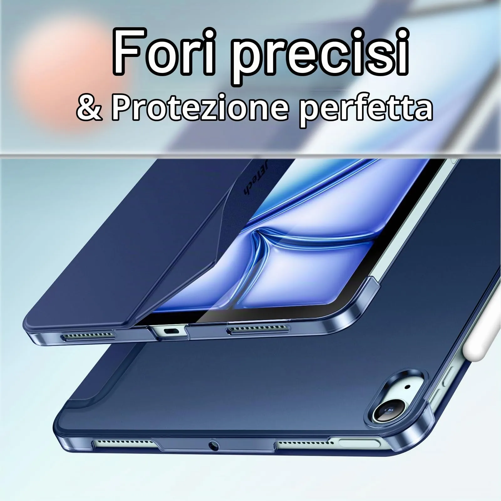JETech Custodia per iPad Air 11" M4/M3/M2 & Air 5/4, Marino Intenso - immagine 3