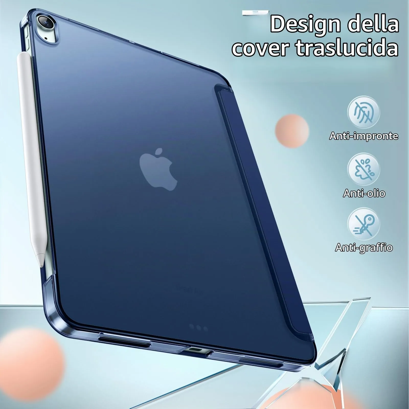 JETech Custodia per iPad Air 11" M4/M3/M2 & Air 5/4, Marino Intenso - immagine 4