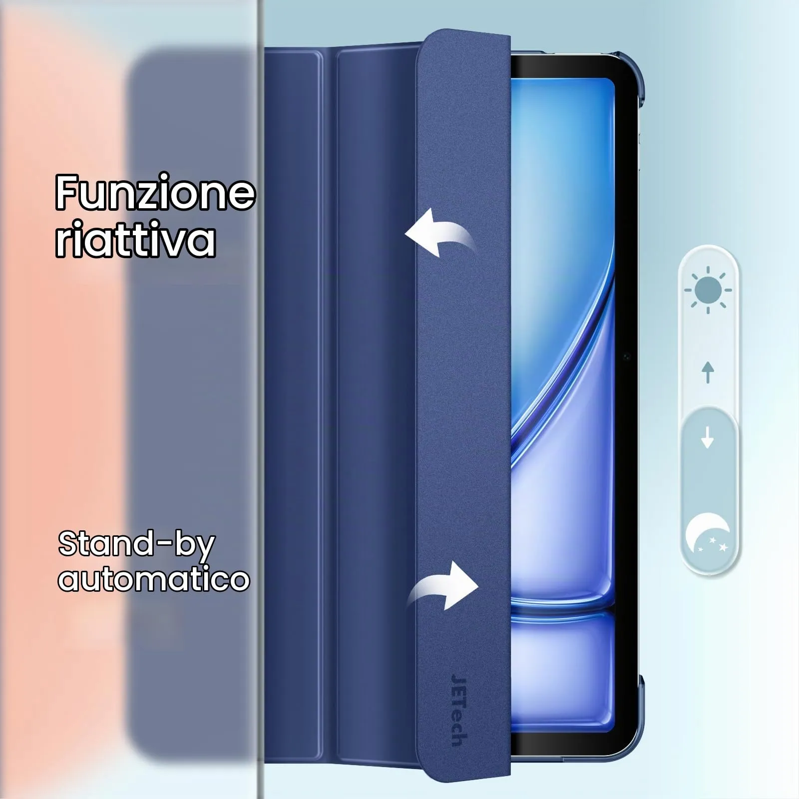 JETech Custodia per iPad Air 11" M4/M3/M2 & Air 5/4, Marino Intenso - immagine 6