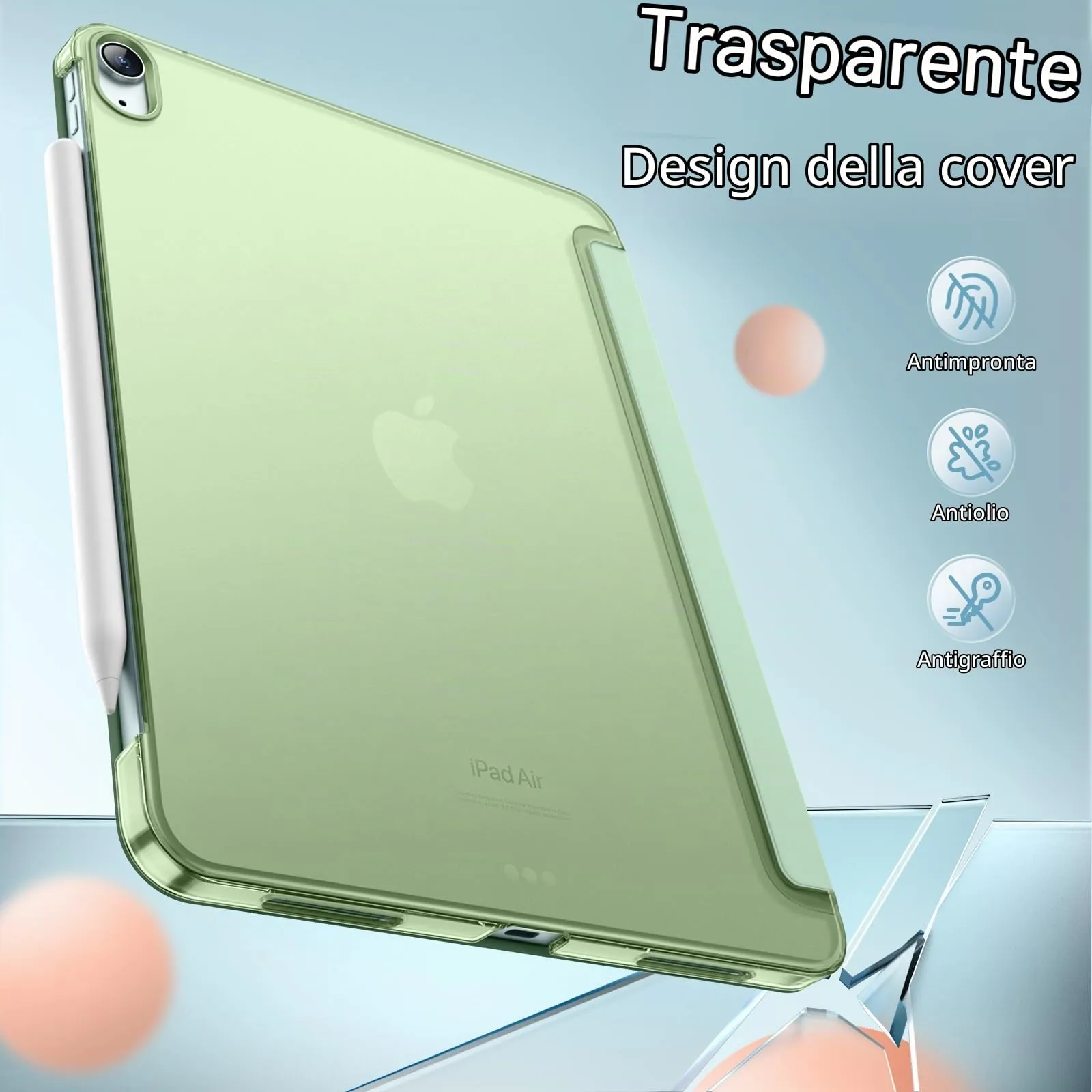 JETech Custodia per iPad Air 11" M4/M3/M2 & Air 5/4, Verde Matcha - immagine 4