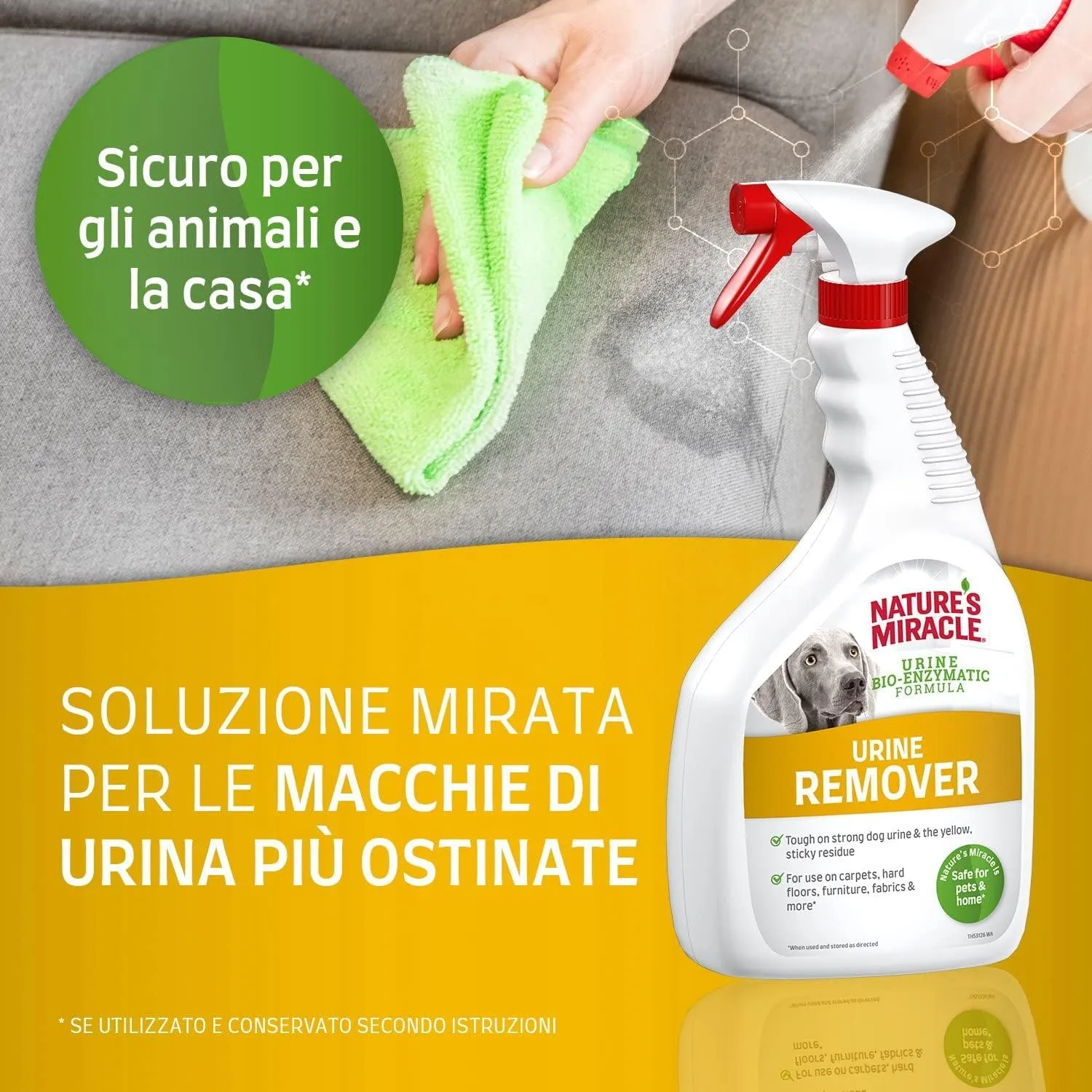 Nature´S Miracle Urine Remover per Cani, Eliminare le Macchie di Urina, a Base di Oli Essenziali, 946 Ml - immagine 3