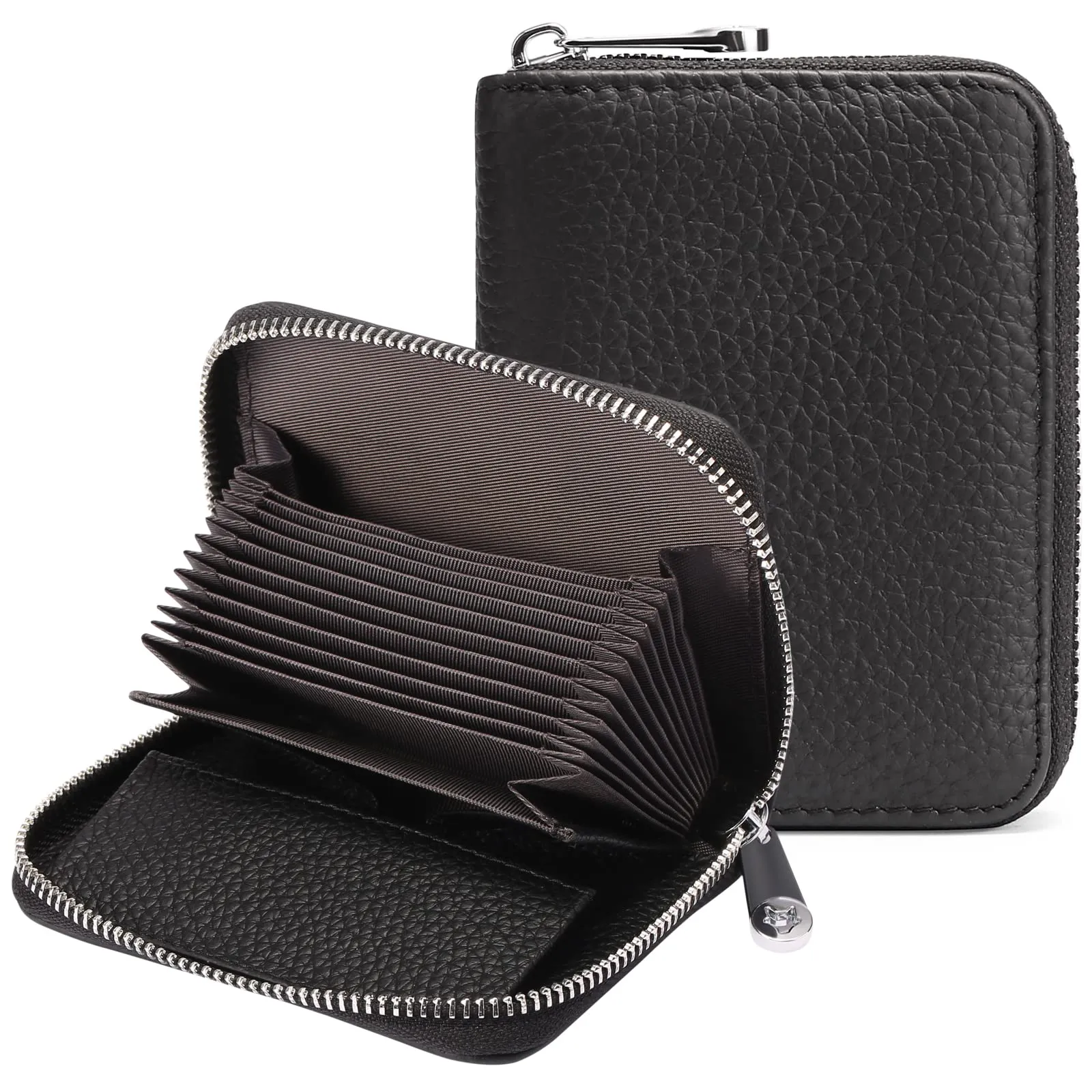 SENDEFN Portafogli da donna in vera Pelle, Cerniera Portamonete donna piccoli con cerniere, RFID Blocking Porta Carte di Credito, Pochette Piccolo - immagine 1