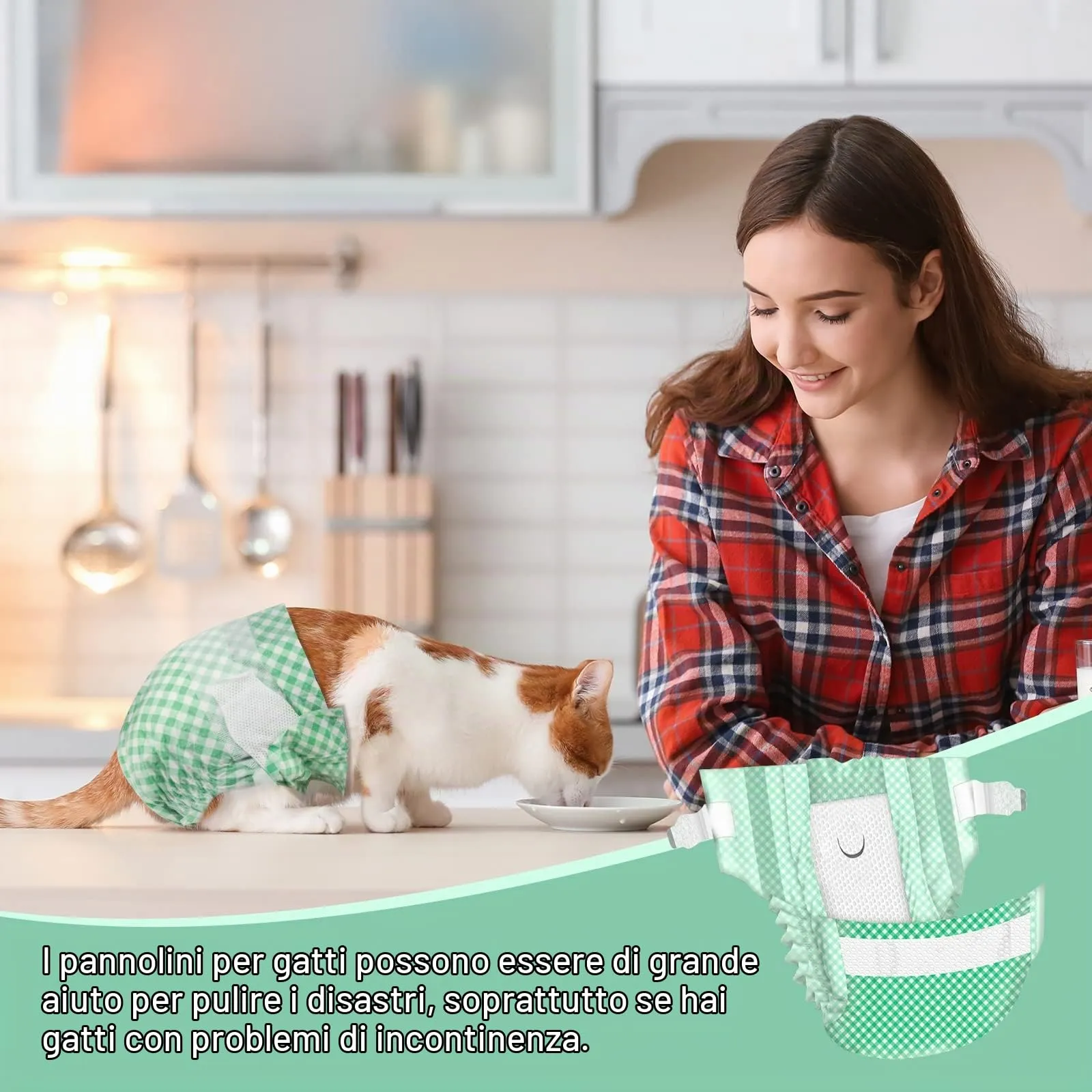 MICOOYO Pannolini usa e getta per cani femmina, super assorbenti, per gatti e cani di piccola taglia, pannolini per gatti a tenuta stagna per donne in calore (verde, XXS, 24 pezzi) - immagine 7