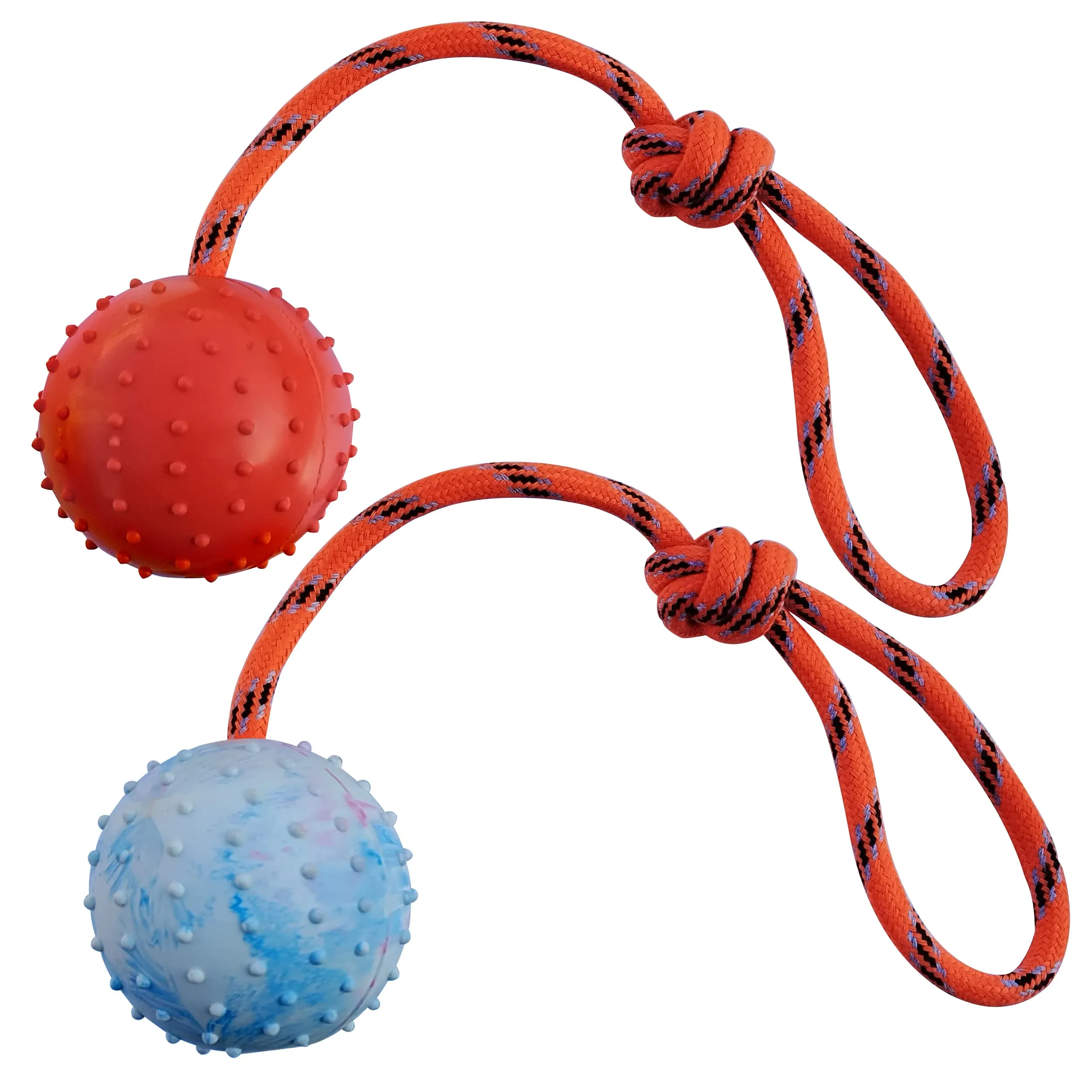 MMSGA Palla per Cane con Corda,Palla da Addestramento Cani e Catti,Palla Cava in Gomma Naturale Per Catturare - immagine 1