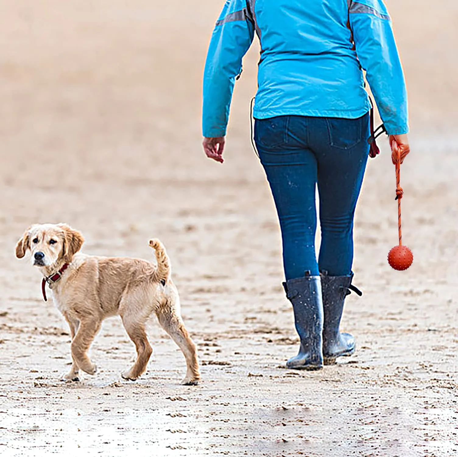 MMSGA Palla per Cane con Corda,Palla da Addestramento Cani e Catti,Palla Cava in Gomma Naturale Per Catturare - immagine 5
