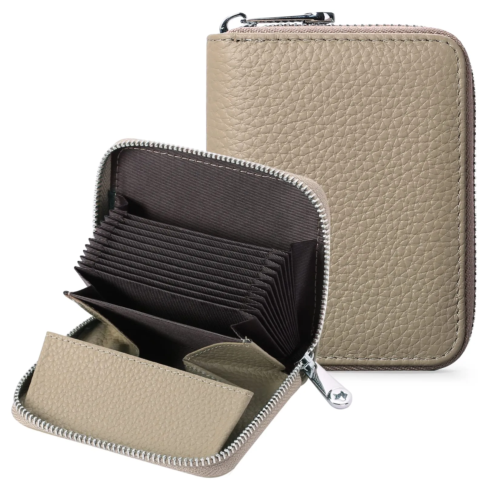 SENDEFN Portafogli da donna in vera Pelle, Cerniera Portamonete donna piccoli con cerniere, RFID Blocking Porta Carte di Credito, Pochette Piccolo - immagine 1