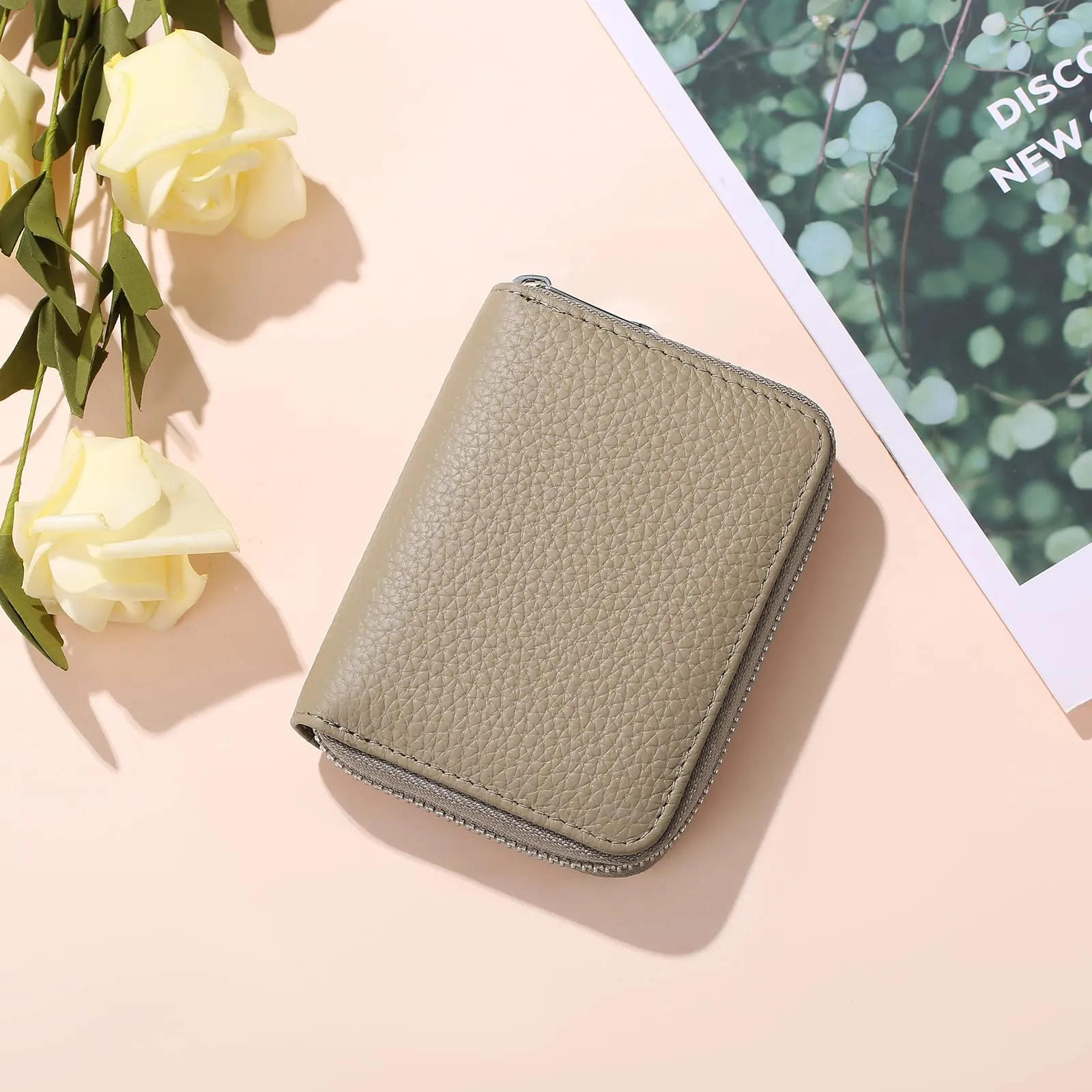 SENDEFN Portafogli da donna in vera Pelle, Cerniera Portamonete donna piccoli con cerniere, RFID Blocking Porta Carte di Credito, Pochette Piccolo - immagine 9