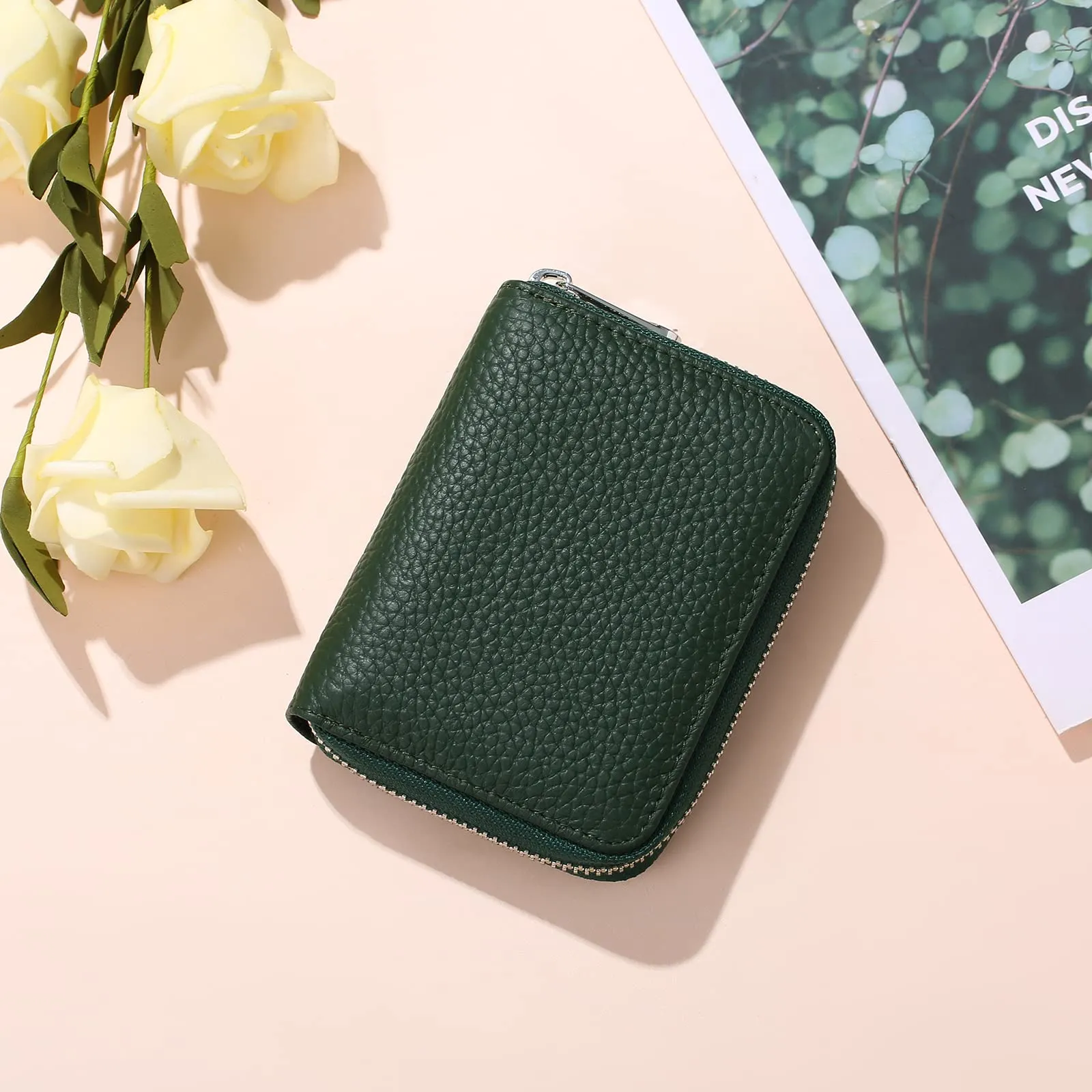 SENDEFN Portafogli da donna in vera Pelle, Cerniera Portamonete donna piccoli con cerniere, RFID Blocking Porta Carte di Credito, Pochette Piccolo - immagine 9