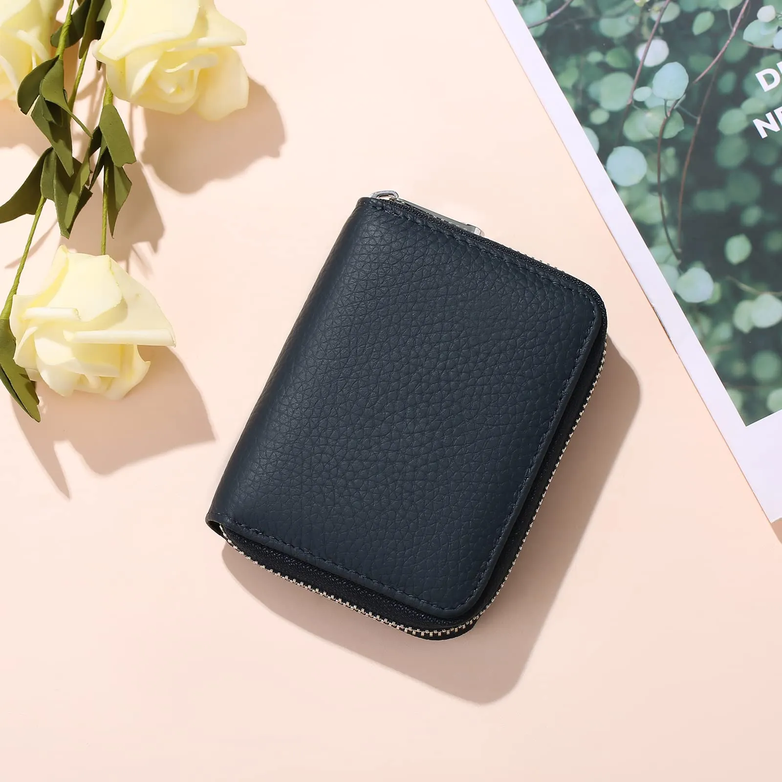 SENDEFN Portafogli da donna in vera Pelle, Cerniera Portamonete donna piccoli con cerniere, RFID Blocking Porta Carte di Credito, Pochette Piccolo - immagine 9