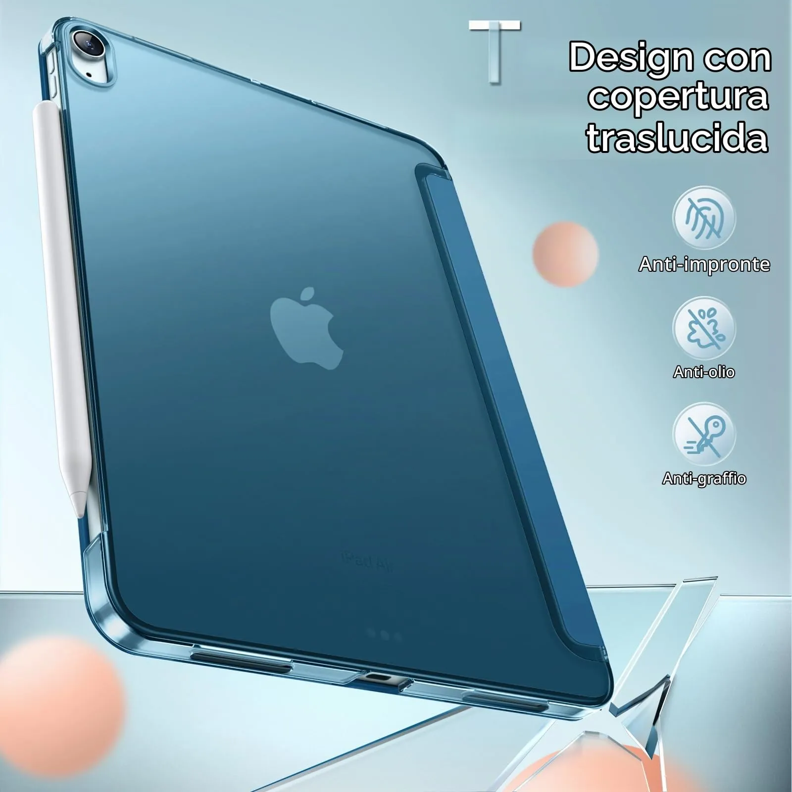 JETech Custodia per iPad Air 11" M4/M3/M2 & Air 5/4, Blu - immagine 4