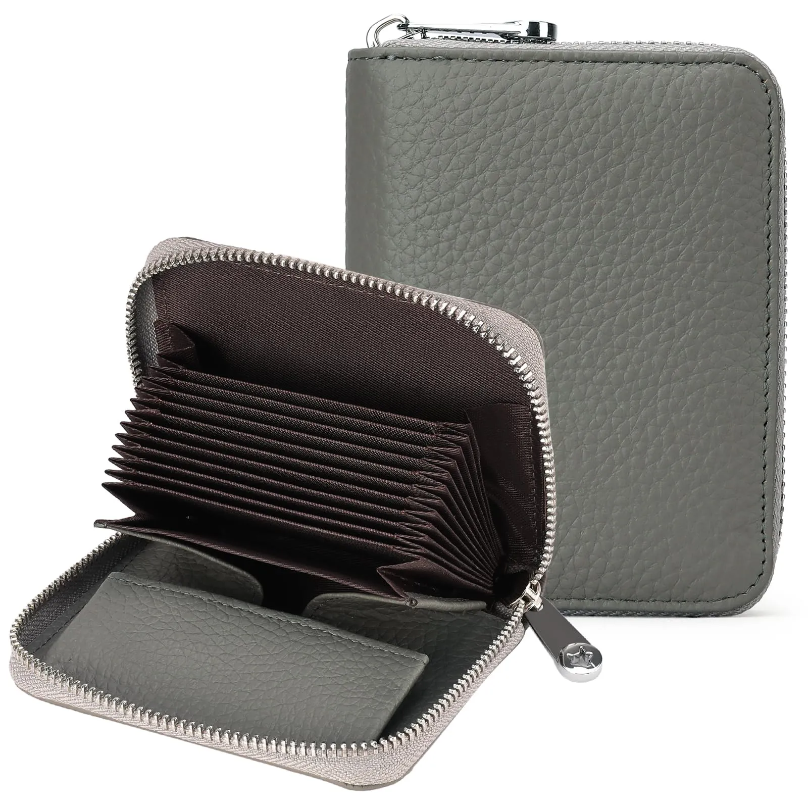 SENDEFN Portafogli da donna in vera Pelle, Cerniera Portamonete donna piccoli con cerniere, RFID Blocking Porta Carte di Credito, Pochette Piccolo - immagine 1