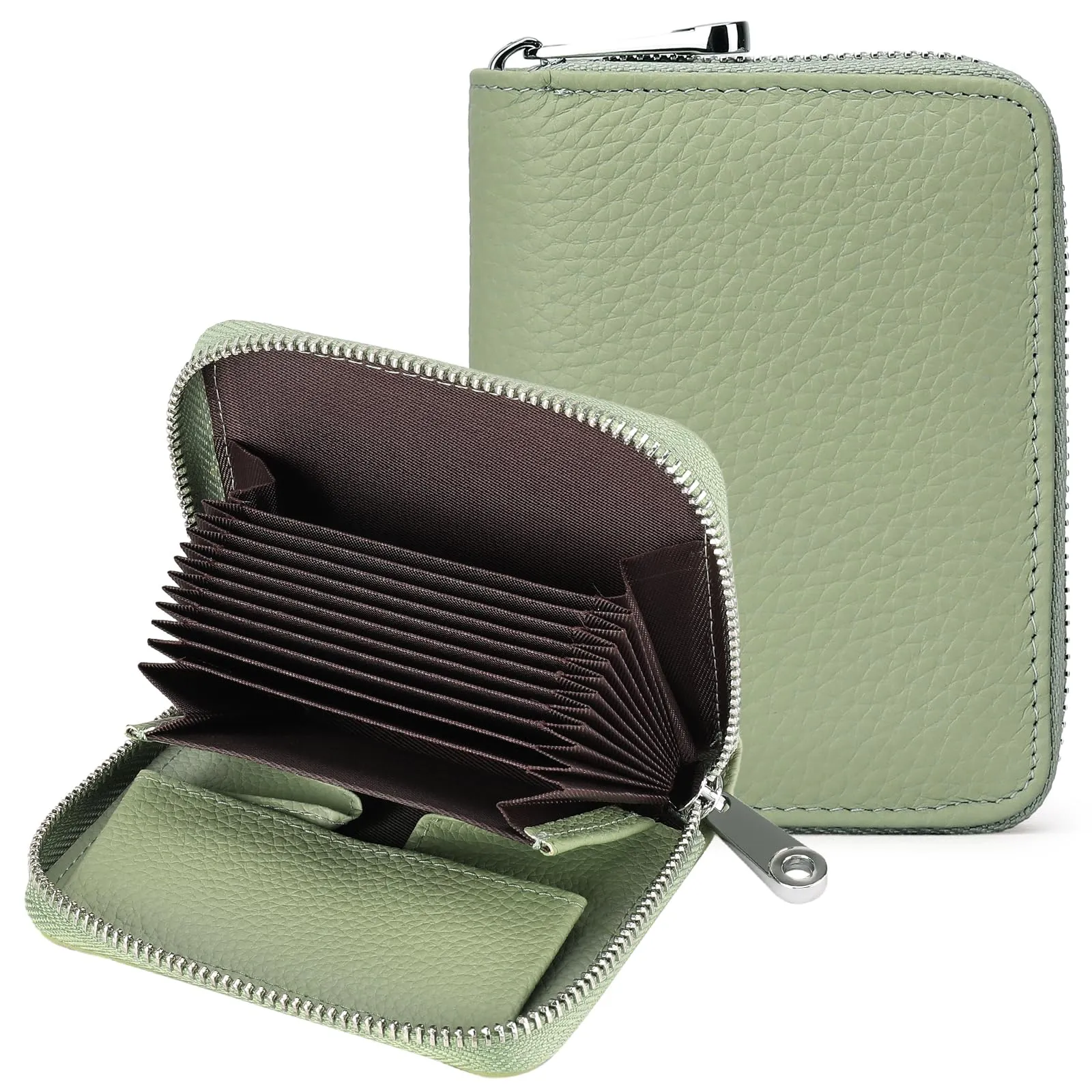 SENDEFN Portafogli da donna in vera Pelle, Cerniera Portamonete donna piccoli con cerniere, RFID Blocking Porta Carte di Credito, Pochette Piccolo - immagine 1