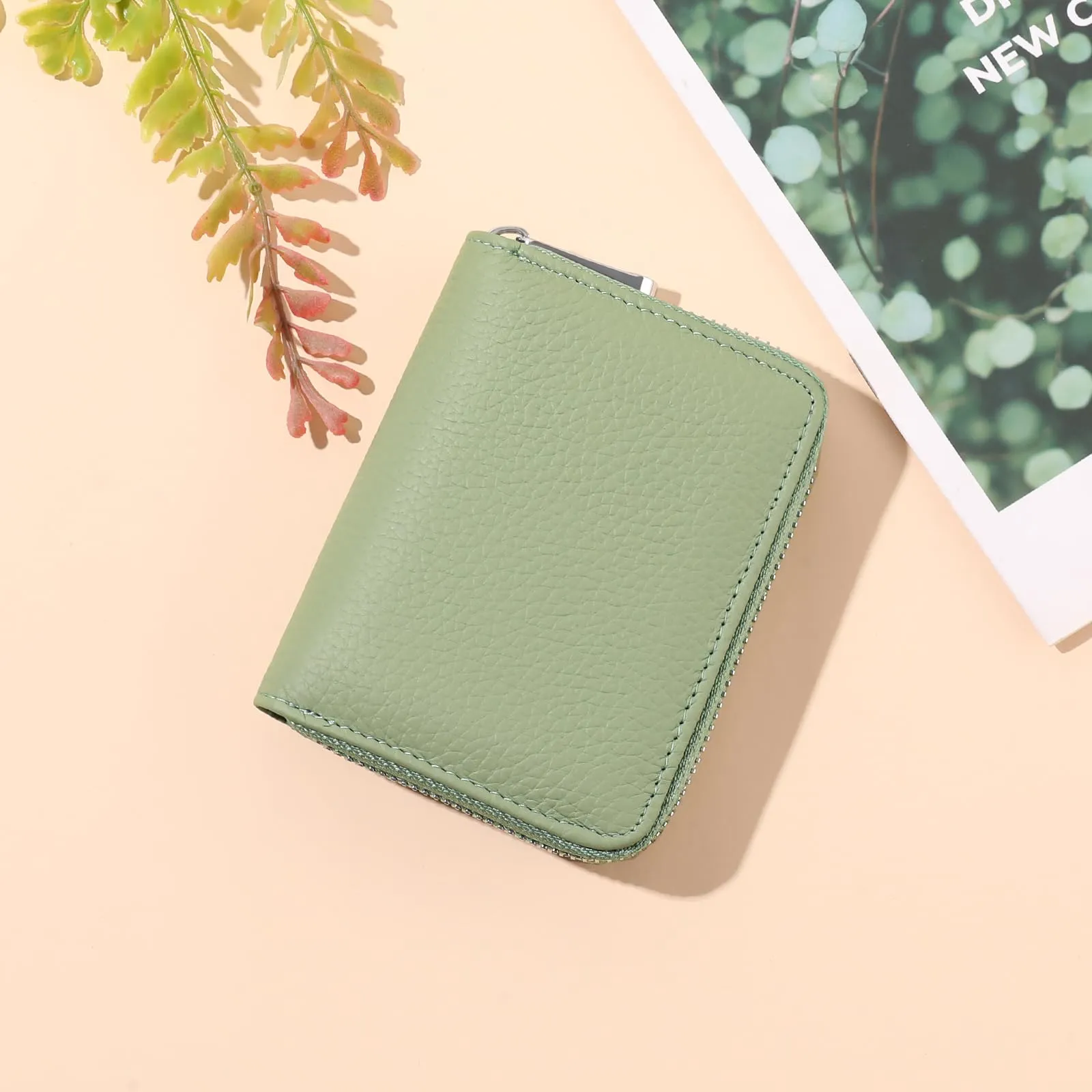 SENDEFN Portafogli da donna in vera Pelle, Cerniera Portamonete donna piccoli con cerniere, RFID Blocking Porta Carte di Credito, Pochette Piccolo - immagine 9