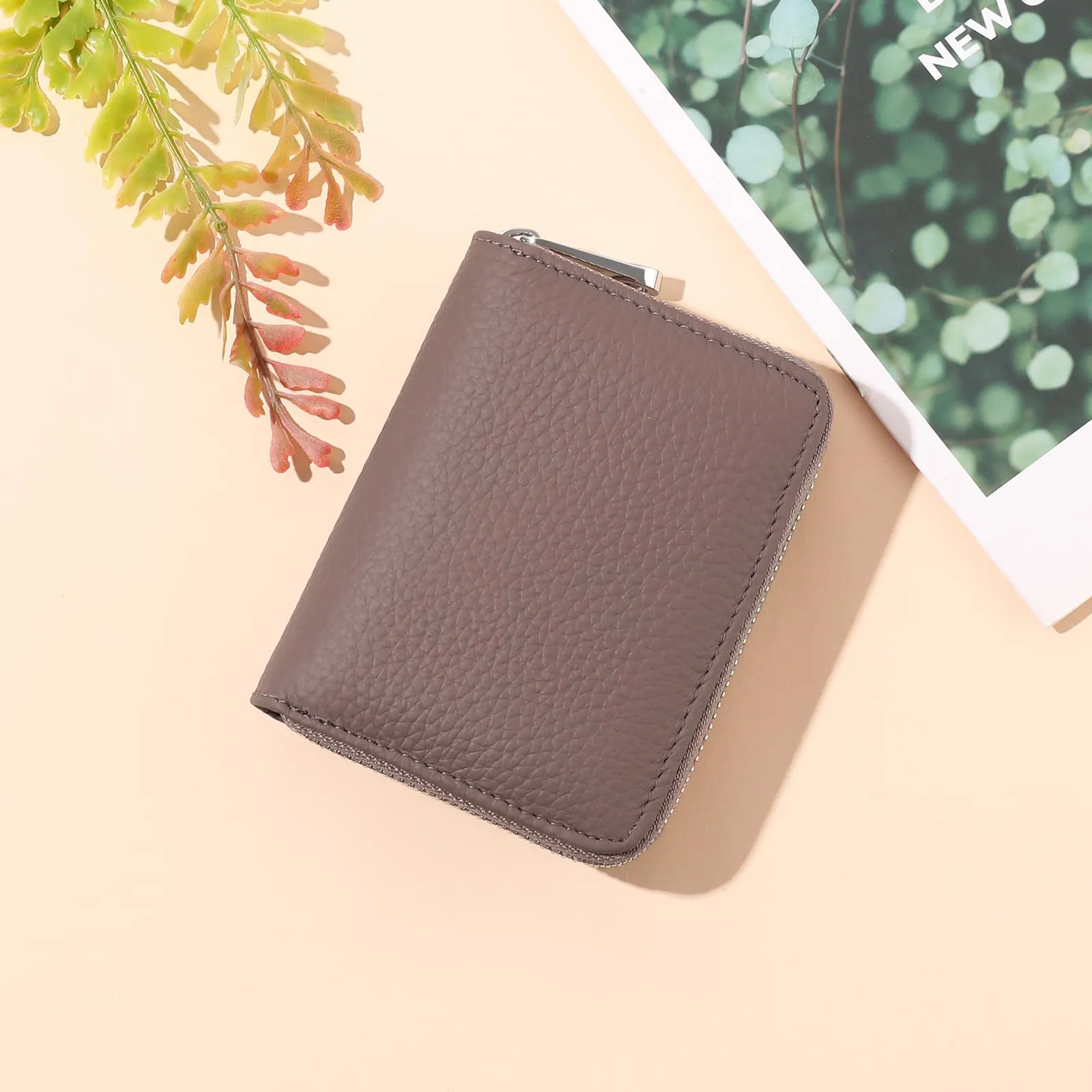 SENDEFN Portafogli da donna in vera Pelle, Cerniera Portamonete donna piccoli con cerniere, RFID Blocking Porta Carte di Credito, Pochette Piccolo - immagine 9