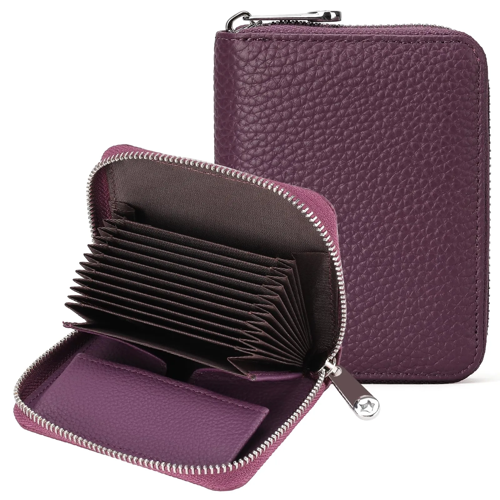 SENDEFN Portafogli da donna in vera Pelle, Cerniera Portamonete donna piccoli con cerniere, RFID Blocking Porta Carte di Credito, Pochette Piccolo - immagine 1