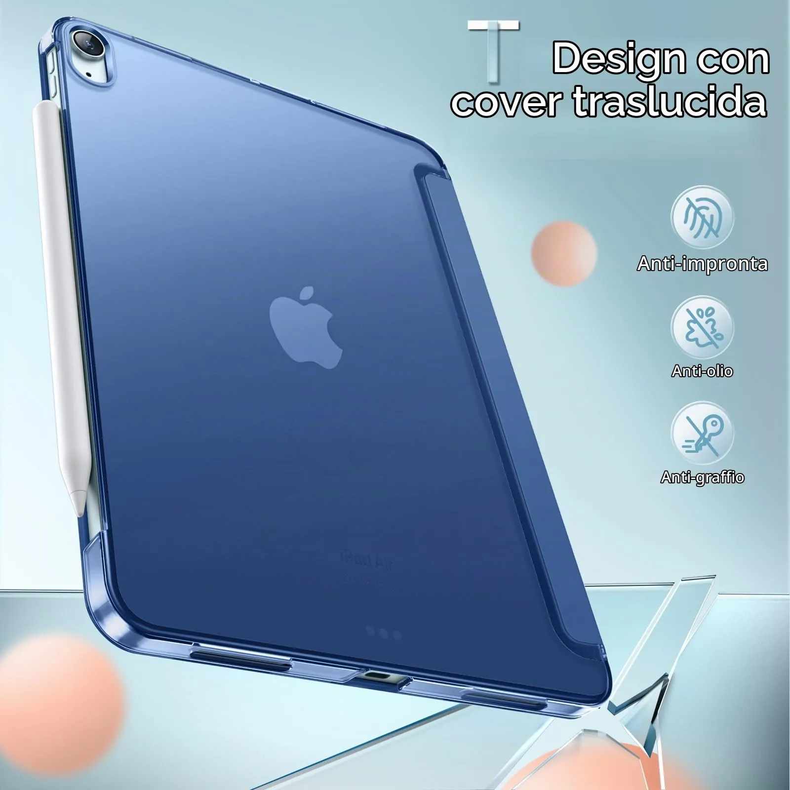 JETech Custodia per iPad Air 11" M4/M3/M2 & Air 5/4, Navy - immagine 4