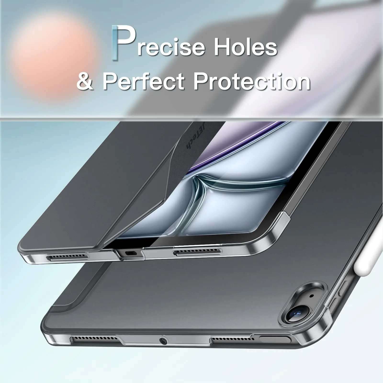 JETech Custodia per iPad Air 11" M4/M3/M2 & Air 5/4, Grigio Siderale - immagine 3