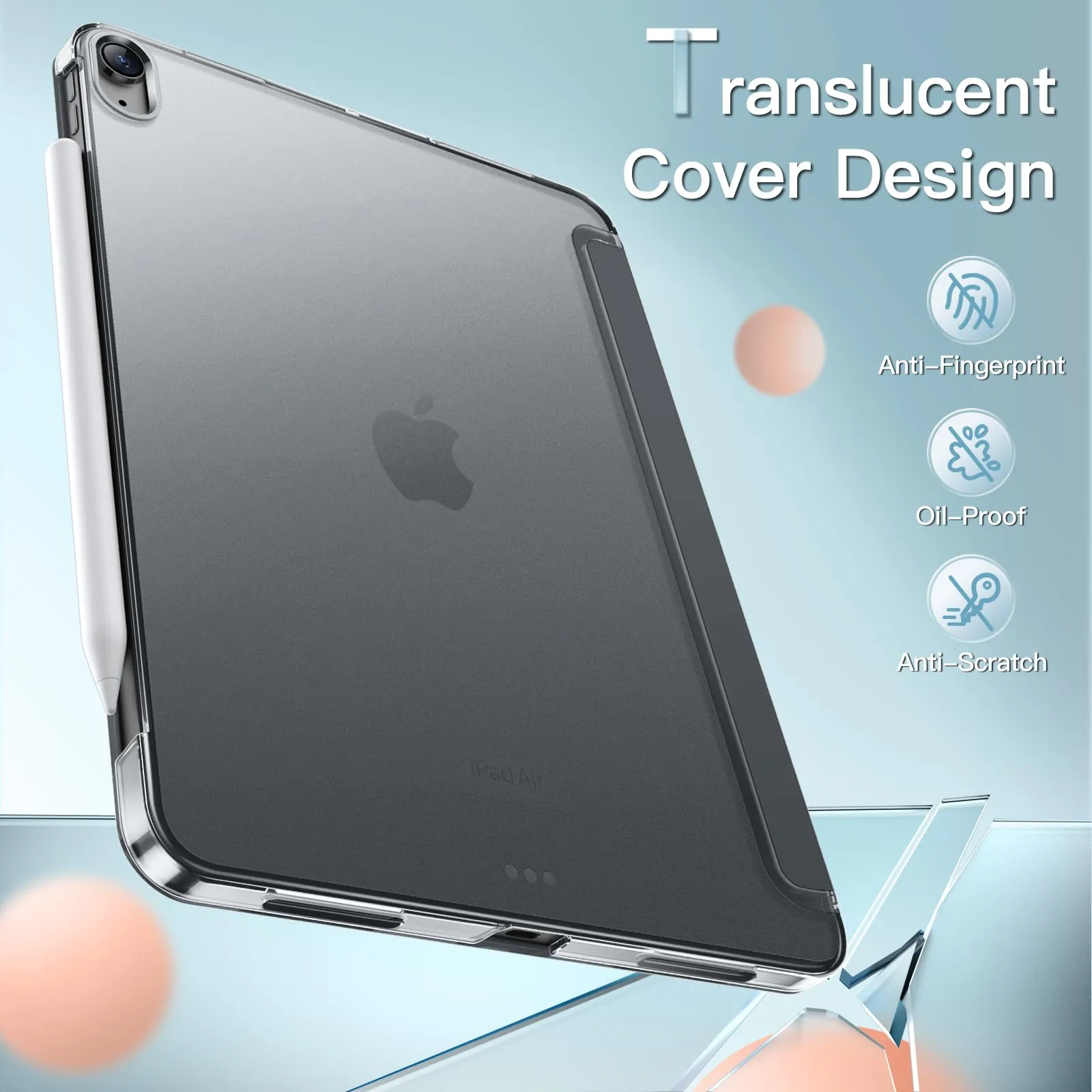 JETech Custodia per iPad Air 11" M4/M3/M2 & Air 5/4, Grigio Siderale - immagine 4