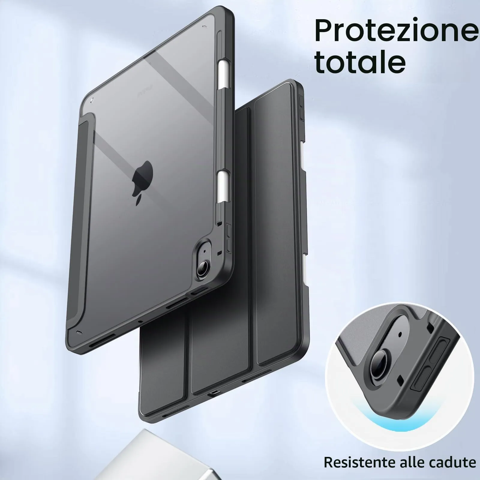 JETech Custodia per iPad Air 11" M4/M3/M2 & Air 5/4, Grigio Scuro - immagine 4