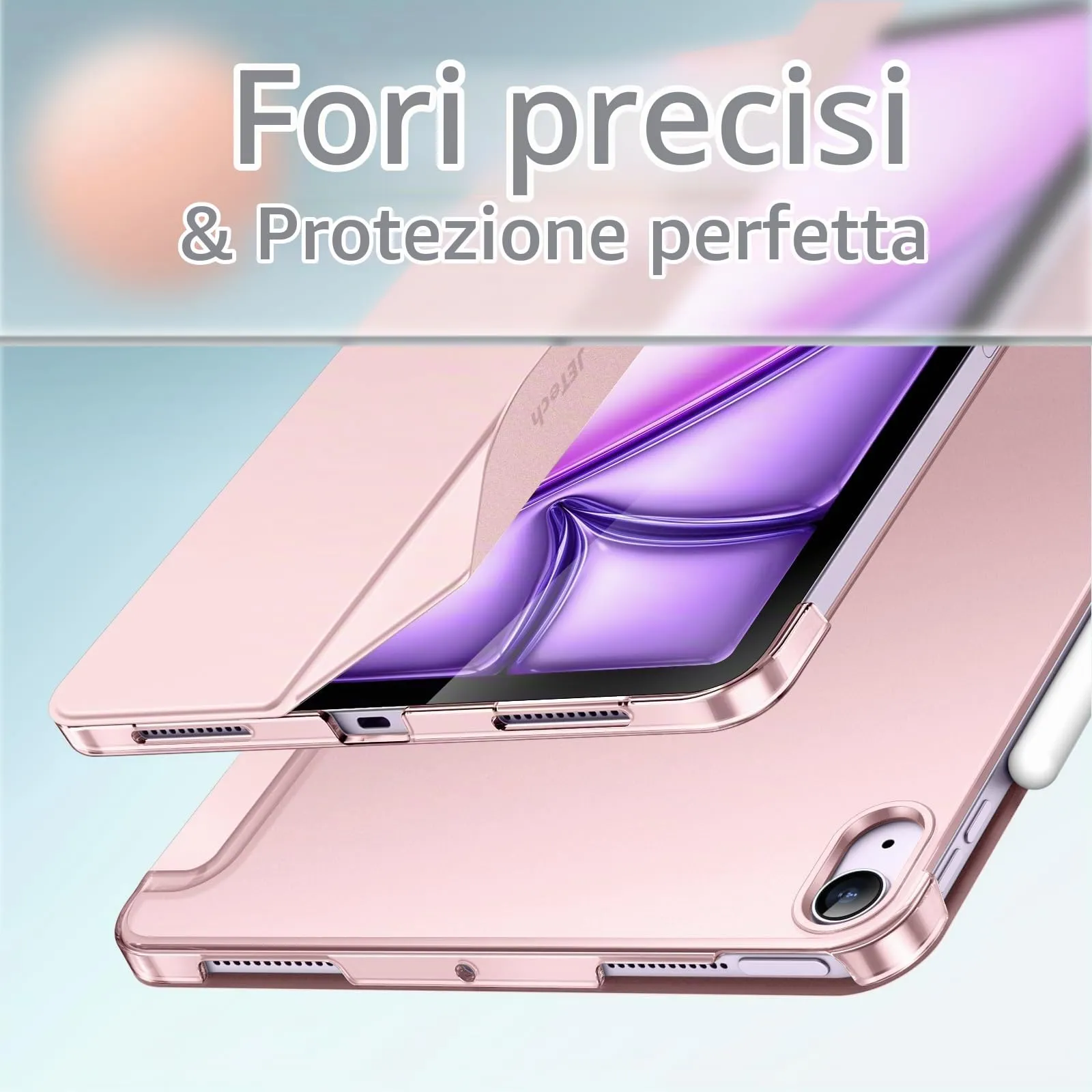 JETech Custodia per iPad Air 11" M4/M3/M2 & Air 5/4, Rosa - immagine 3