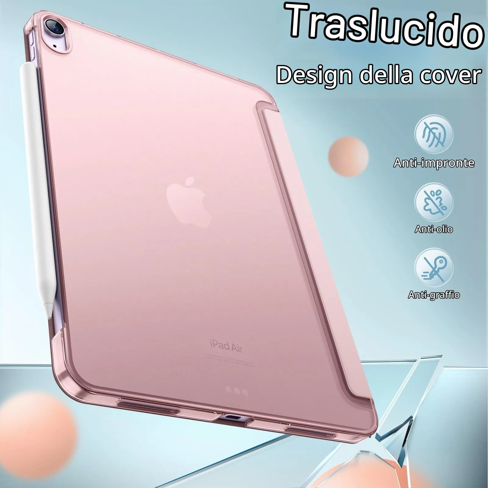JETech Custodia per iPad Air 11" M4/M3/M2 & Air 5/4, Rosa - immagine 4