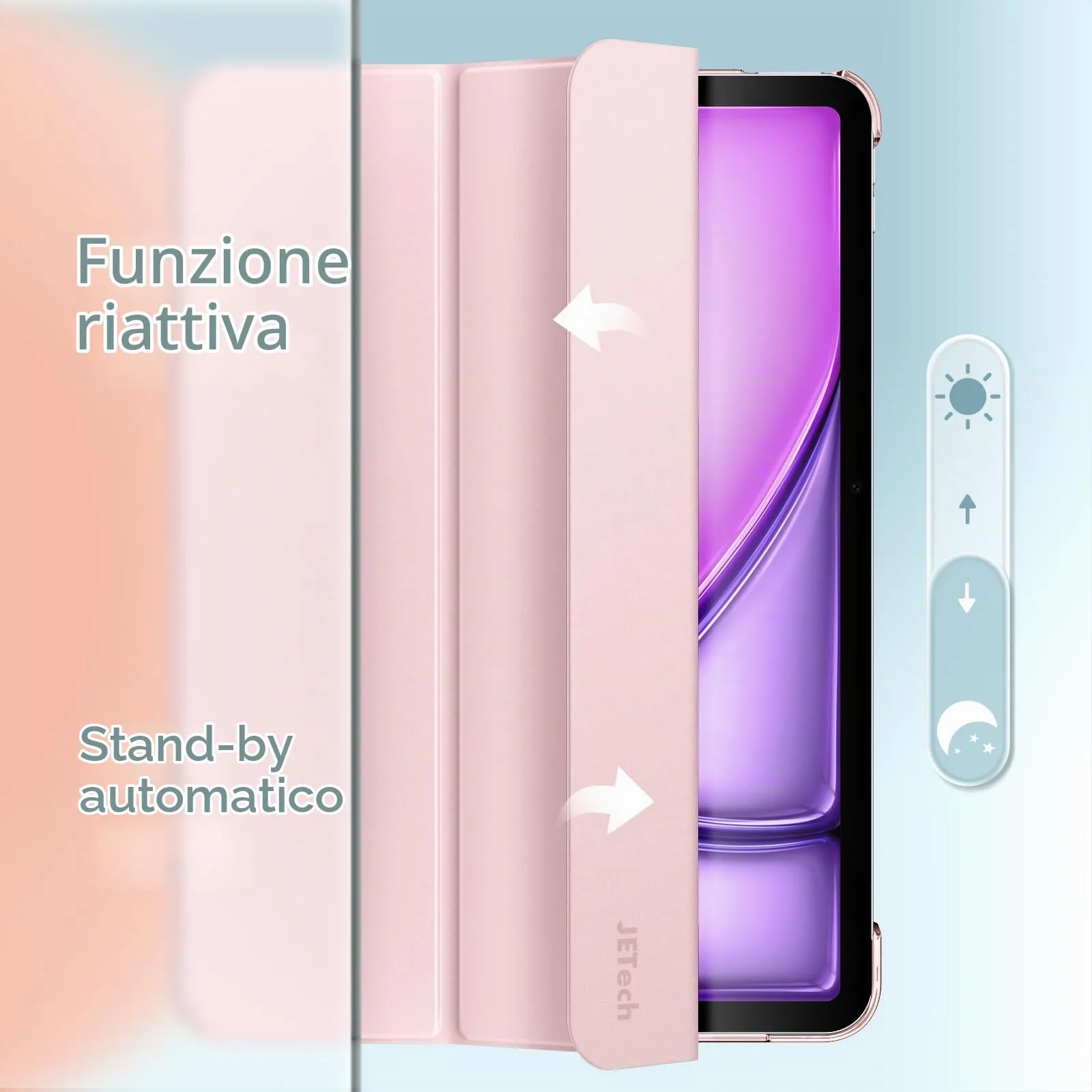 JETech Custodia per iPad Air 11" M4/M3/M2 & Air 5/4, Rosa - immagine 6