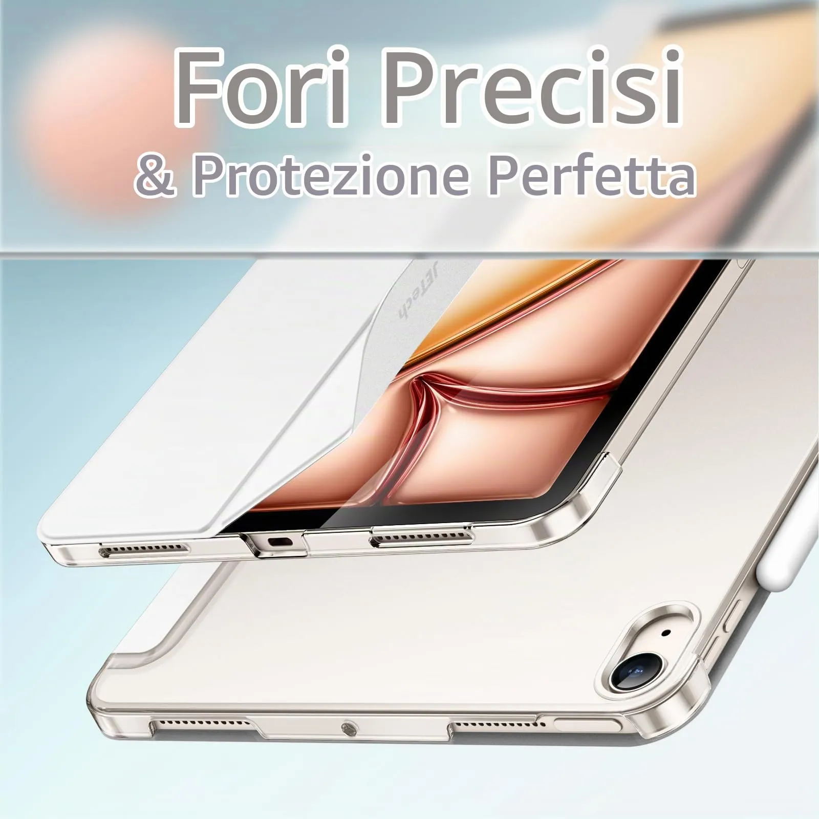 JETech Custodia per iPad Air 11" M4/M3/M2 & Air 5/4, Bianco - immagine 3