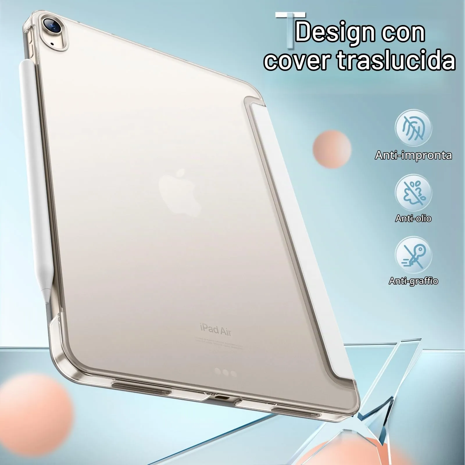 JETech Custodia per iPad Air 11" M4/M3/M2 & Air 5/4, Bianco - immagine 4