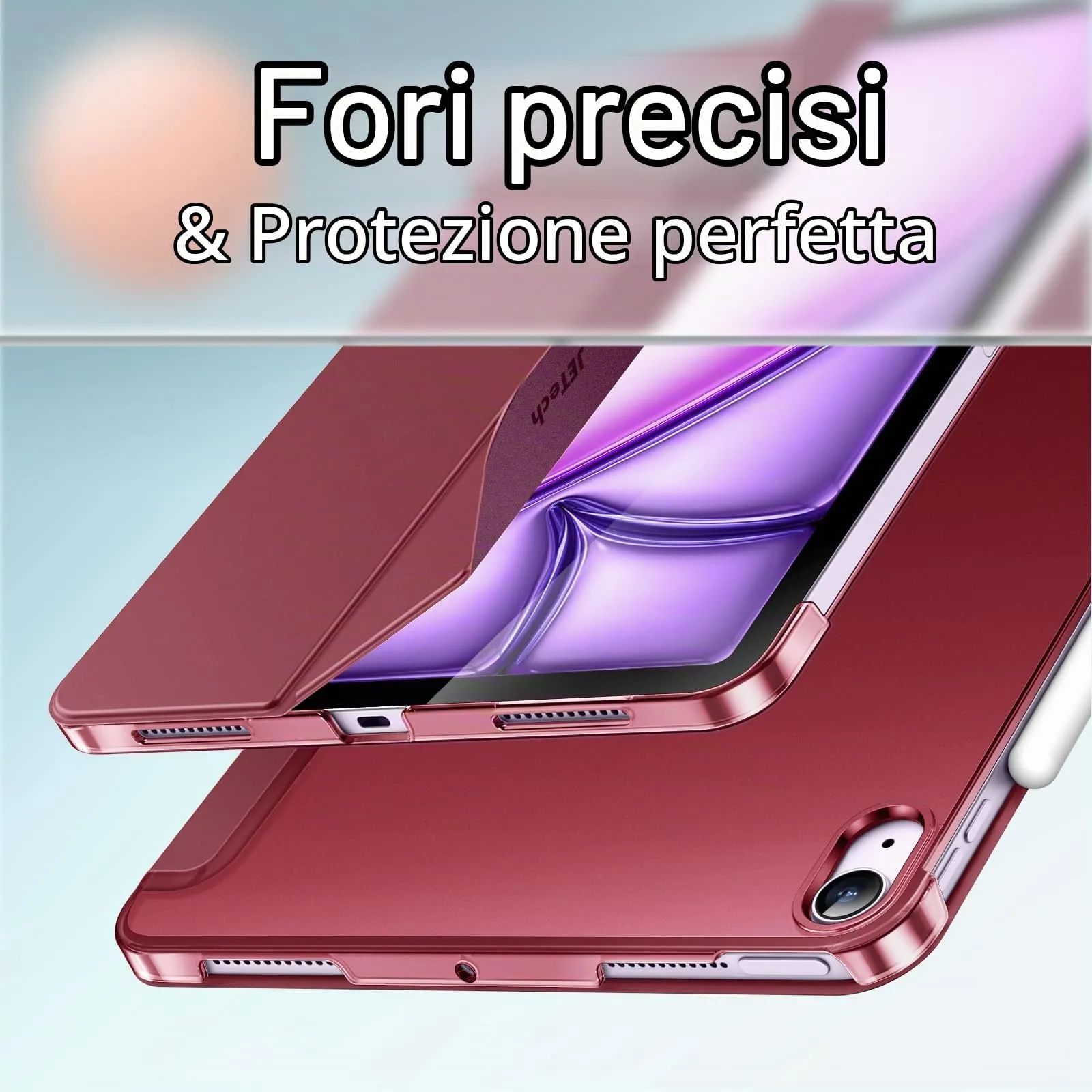 JETech Custodia per iPad Air 11" M4/M3/M2 & Air 5/4, Vino Rosso - immagine 3