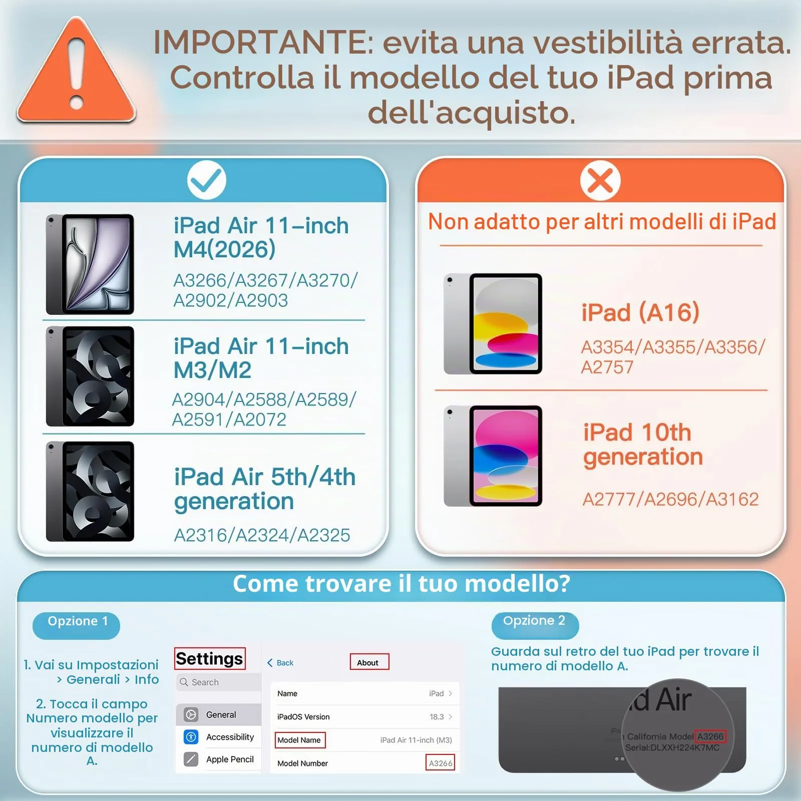 JETech Custodia per iPad Air 11" M4/M3/M2 & Air 5/4, Argento - immagine 2