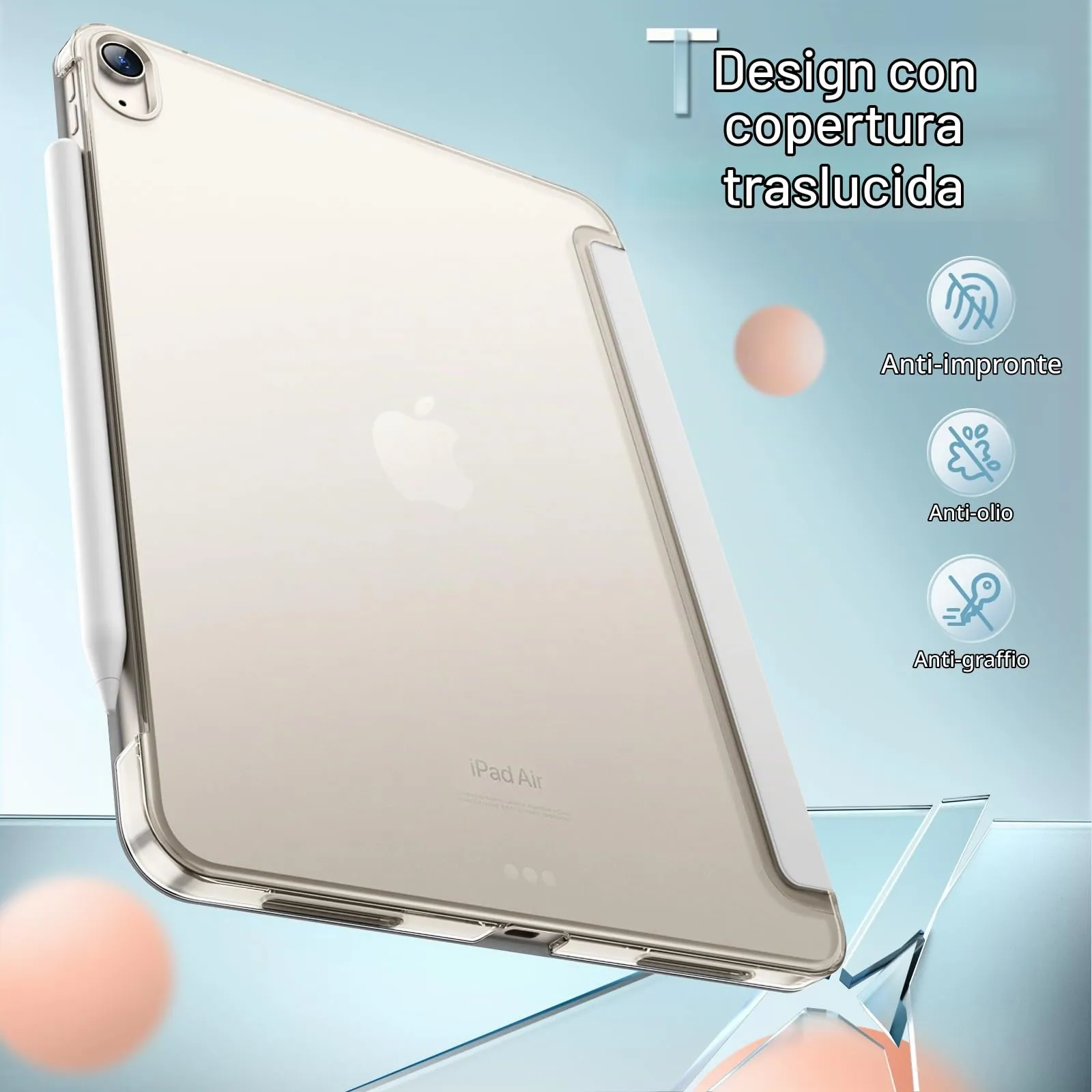 JETech Custodia per iPad Air 11" M4/M3/M2 & Air 5/4, Argento - immagine 4
