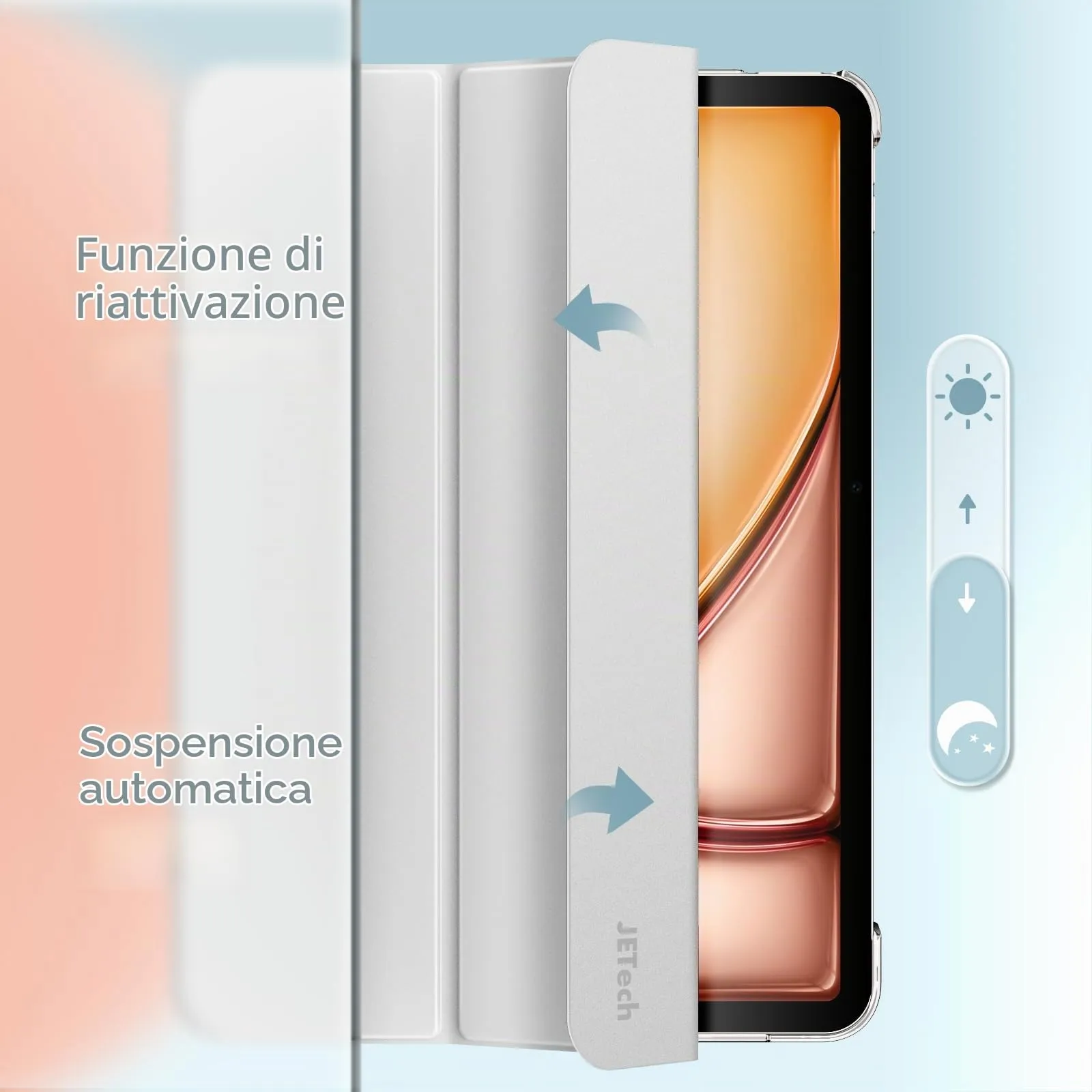 JETech Custodia per iPad Air 11" M4/M3/M2 & Air 5/4, Argento - immagine 6